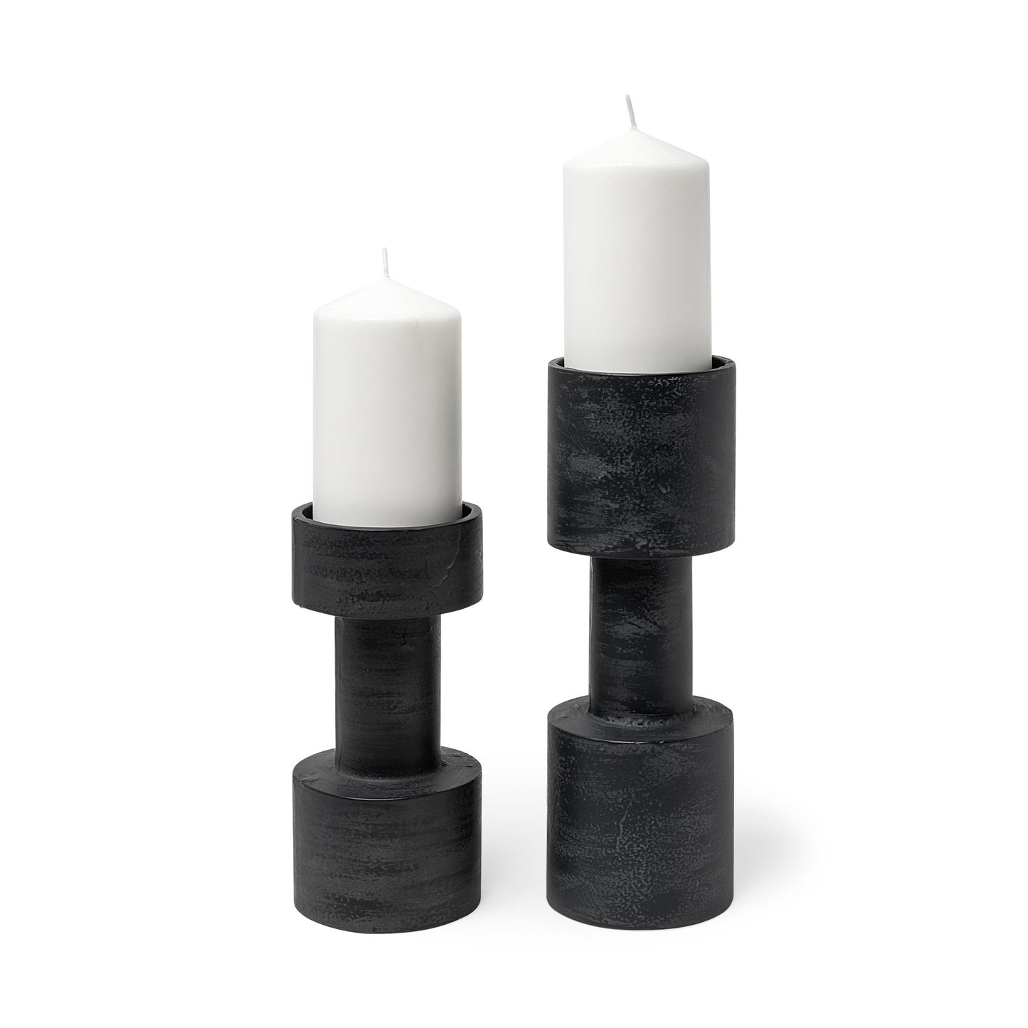 Bolton I 3.9L x 3.9W x 10.6H Black Metal Table Candle Holders