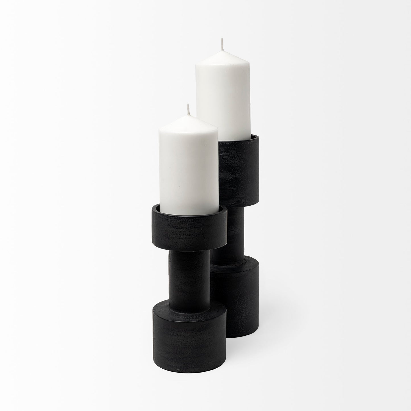 Bolton I 3.9L x 3.9W x 10.6H Black Metal Table Candle Holders