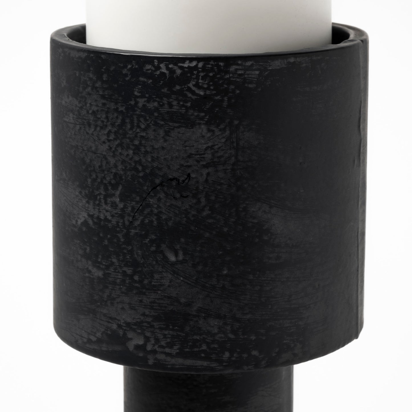 Bolton I 3.9L x 3.9W x 10.6H Black Metal Table Candle Holders