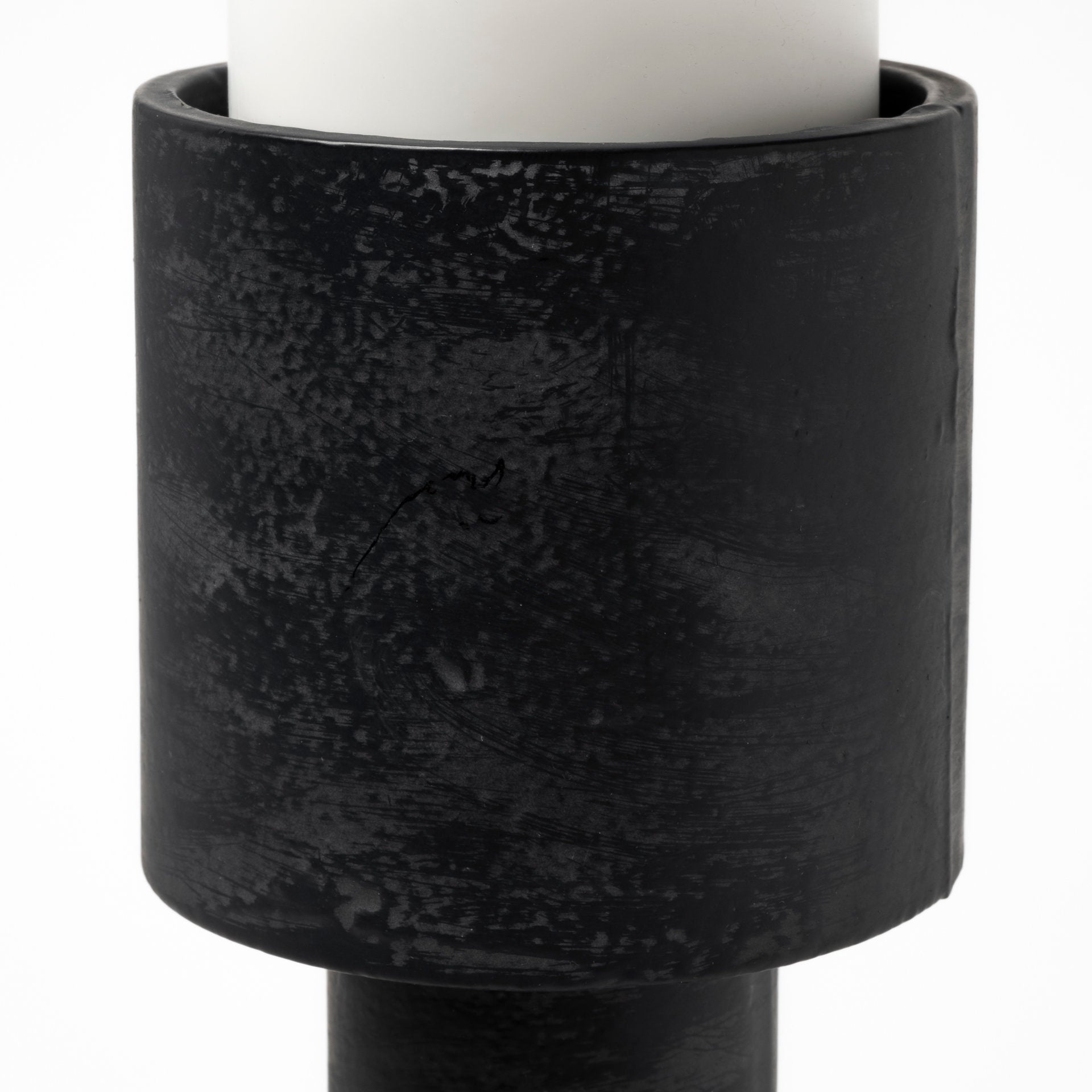 Bolton I 3.9L x 3.9W x 10.6H Black Metal Table Candle Holders