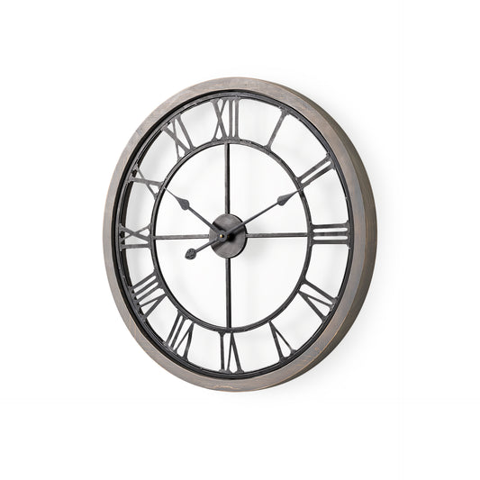 Mething Gray 25" Medium Farmhouse Wall Clock