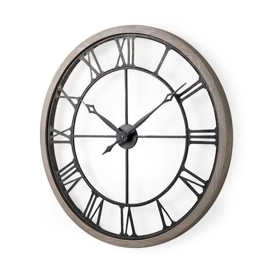 Mething Gray 31.5" Large Farmhouse Wall Clock