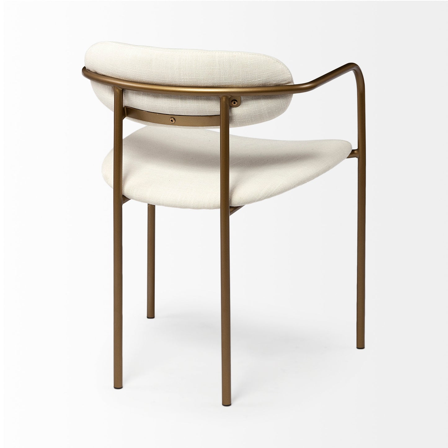 Parker I Cream Fabric Seat Gold Metal Frame Dining Chair