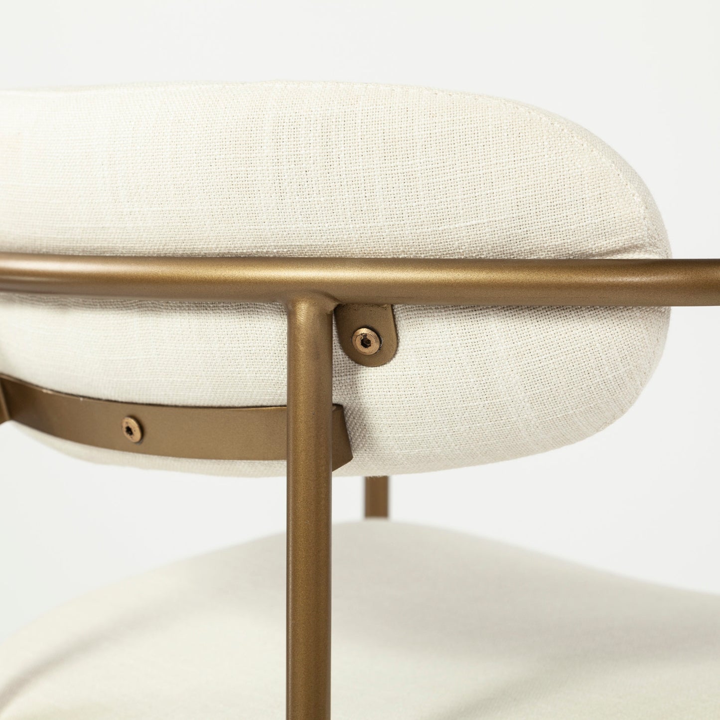 Parker I Cream Fabric Seat Gold Metal Frame Dining Chair