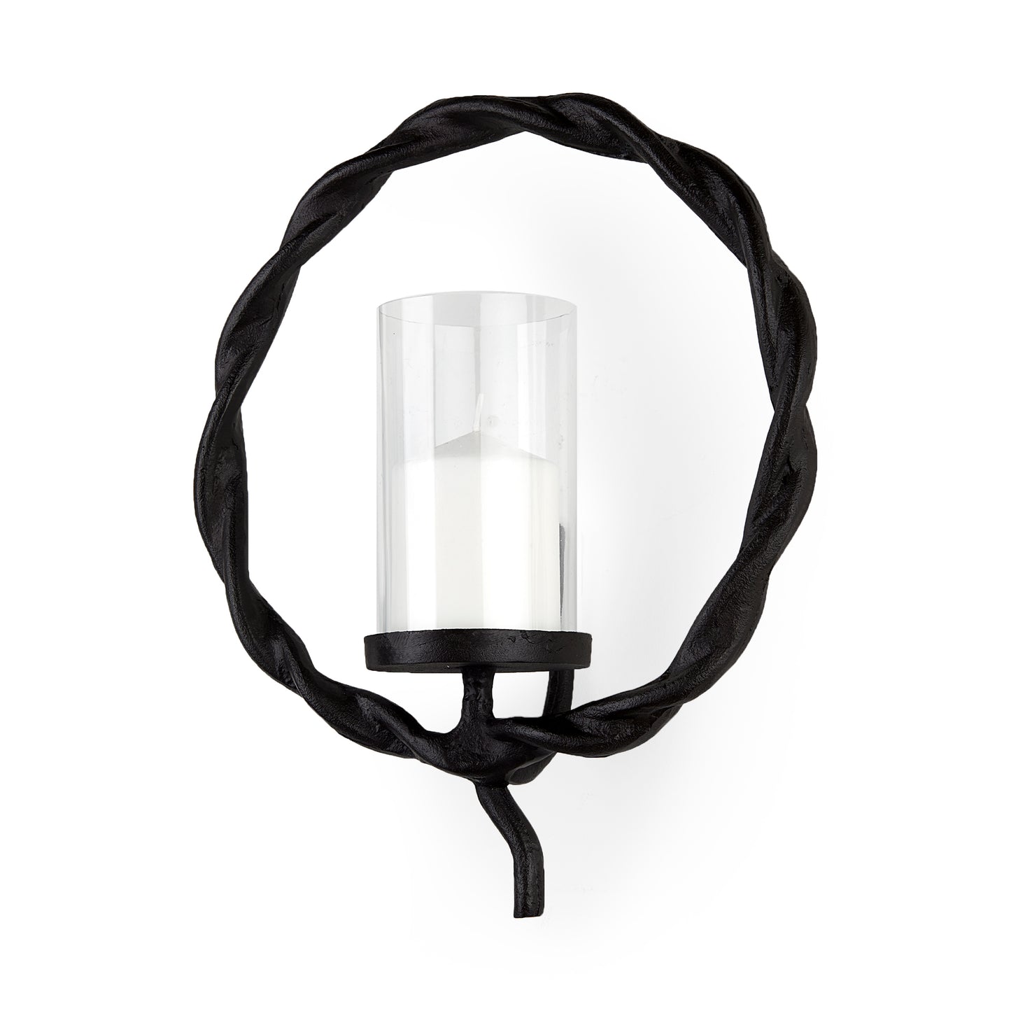 Rizwan Wall Candle Holder Black Aluminum - wall-candle-holders