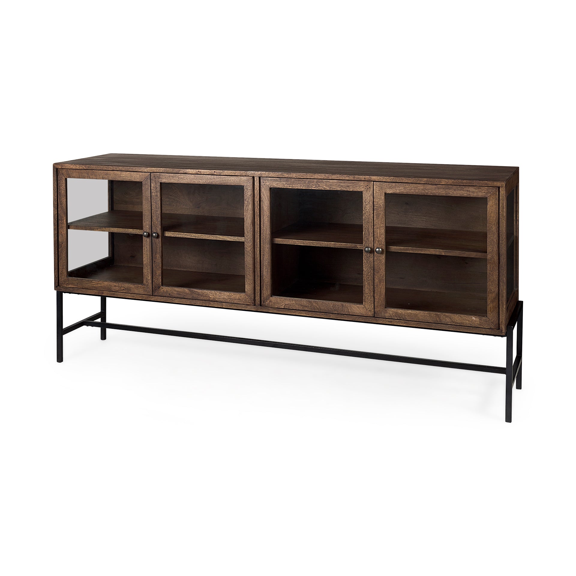 Arelius Sideboard Medium Brown Wood | Black Metal - sideboards-and-buffets