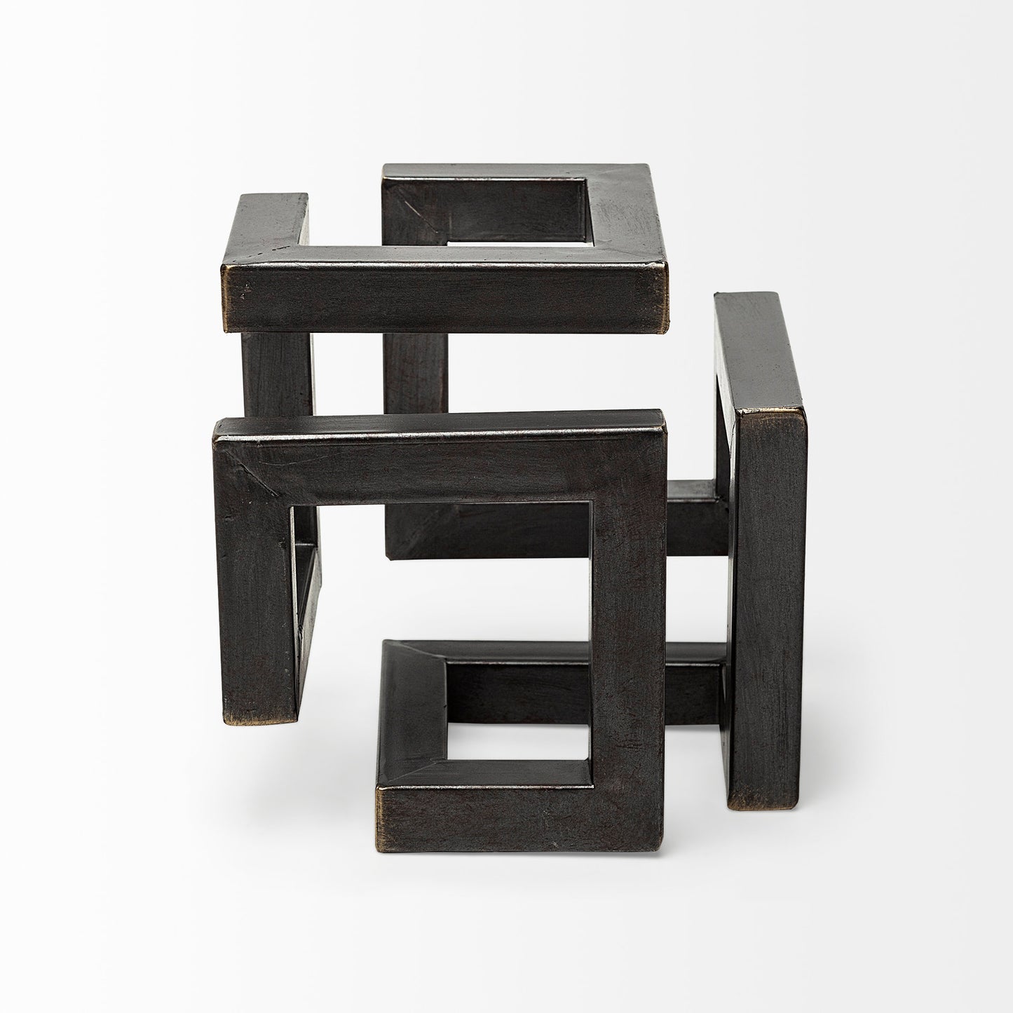 Octothorp I (Small) 8L x 8W Black Metal Cube-Like Sculpture