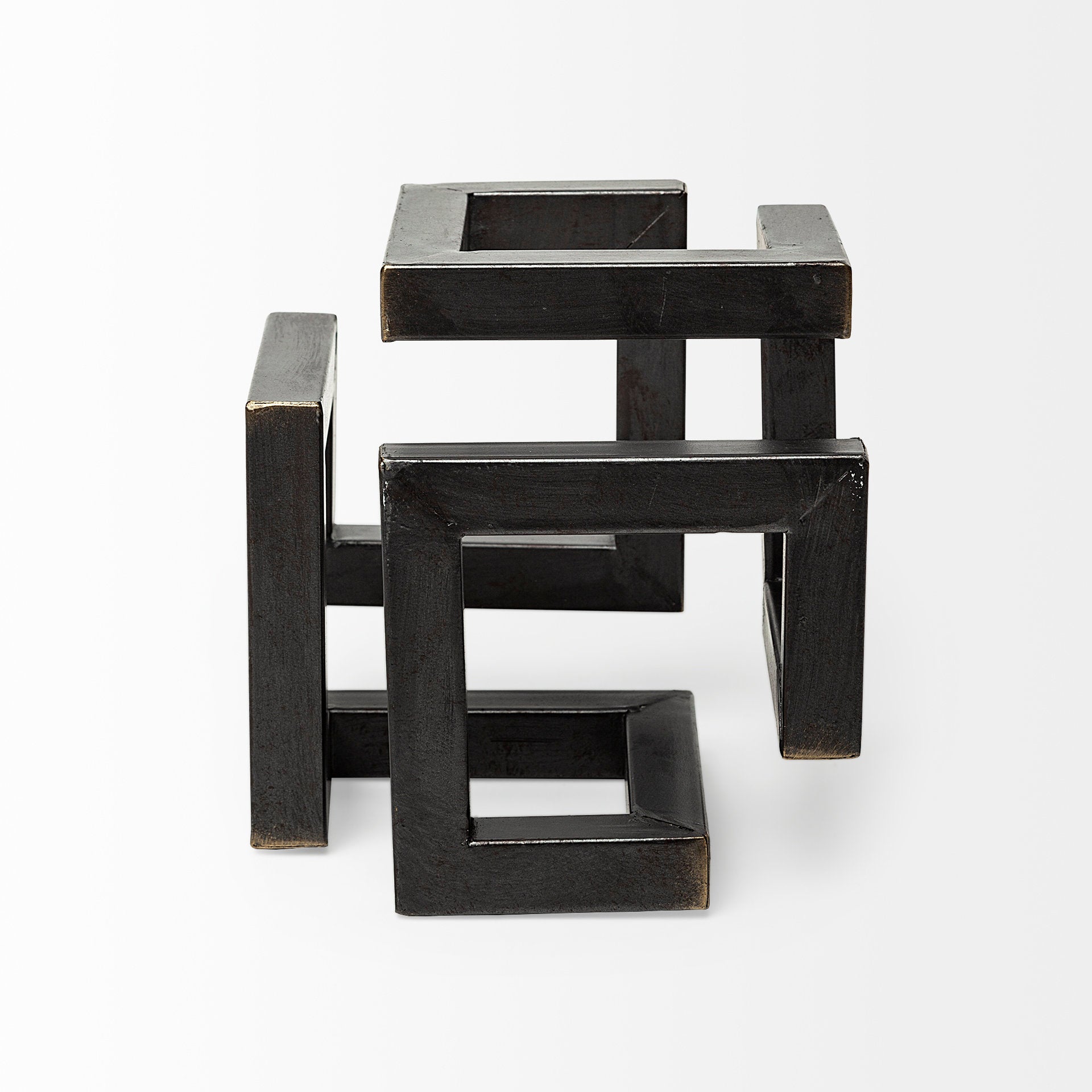 Octothorp I (Small) 8L x 8W Black Metal Cube-Like Sculpture