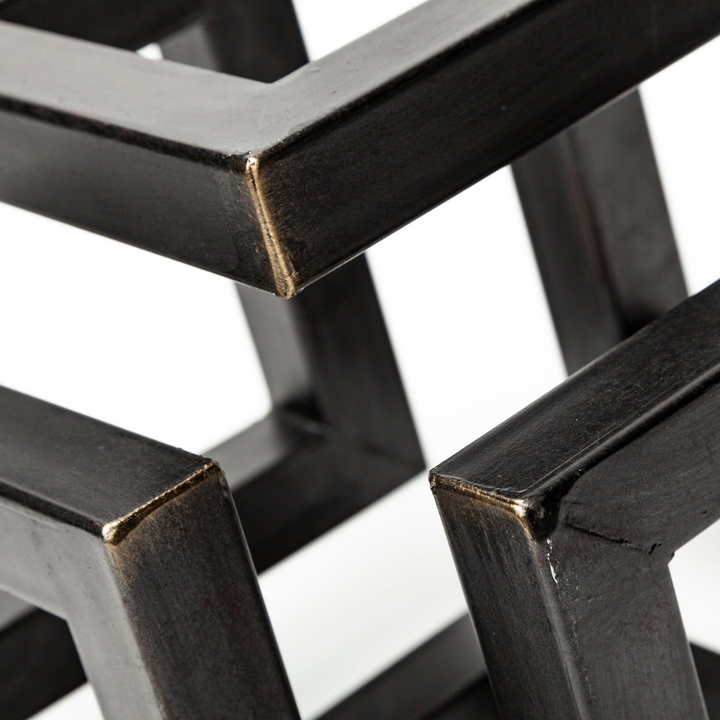 Octothorp I (Small) 8L x 8W Black Metal Cube-Like Sculpture