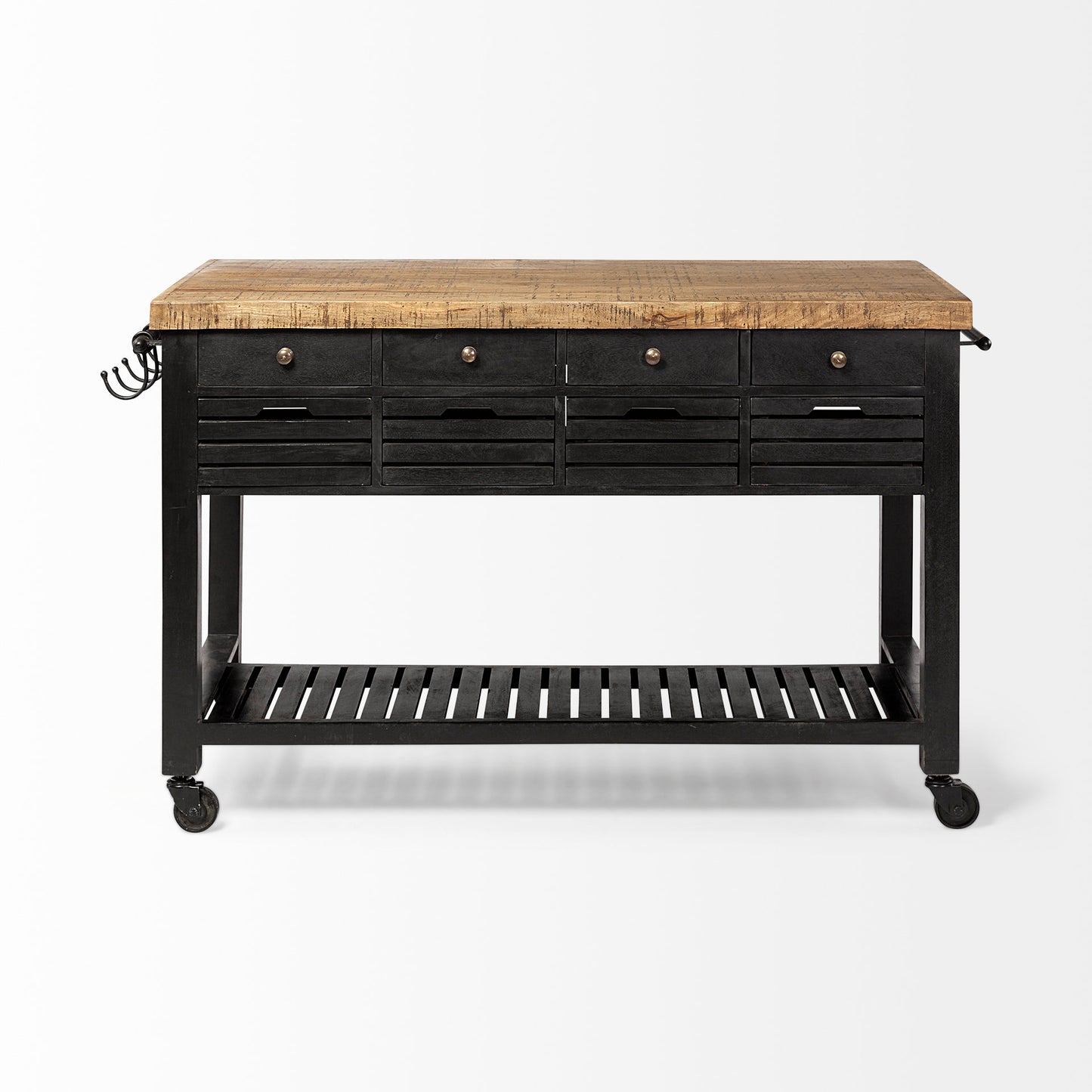 Columbia Large Kitchen Island Black Wood | Rectangle - kitchen-islands