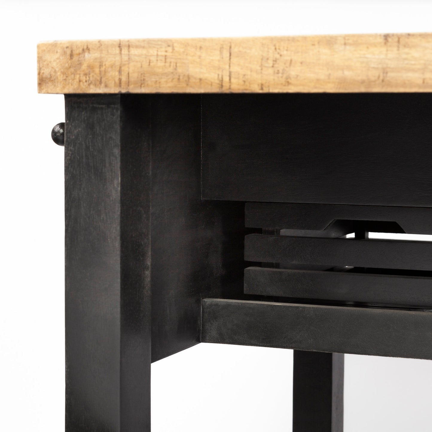 Columbia Large Kitchen Island Black Wood | Rectangle - kitchen-islands