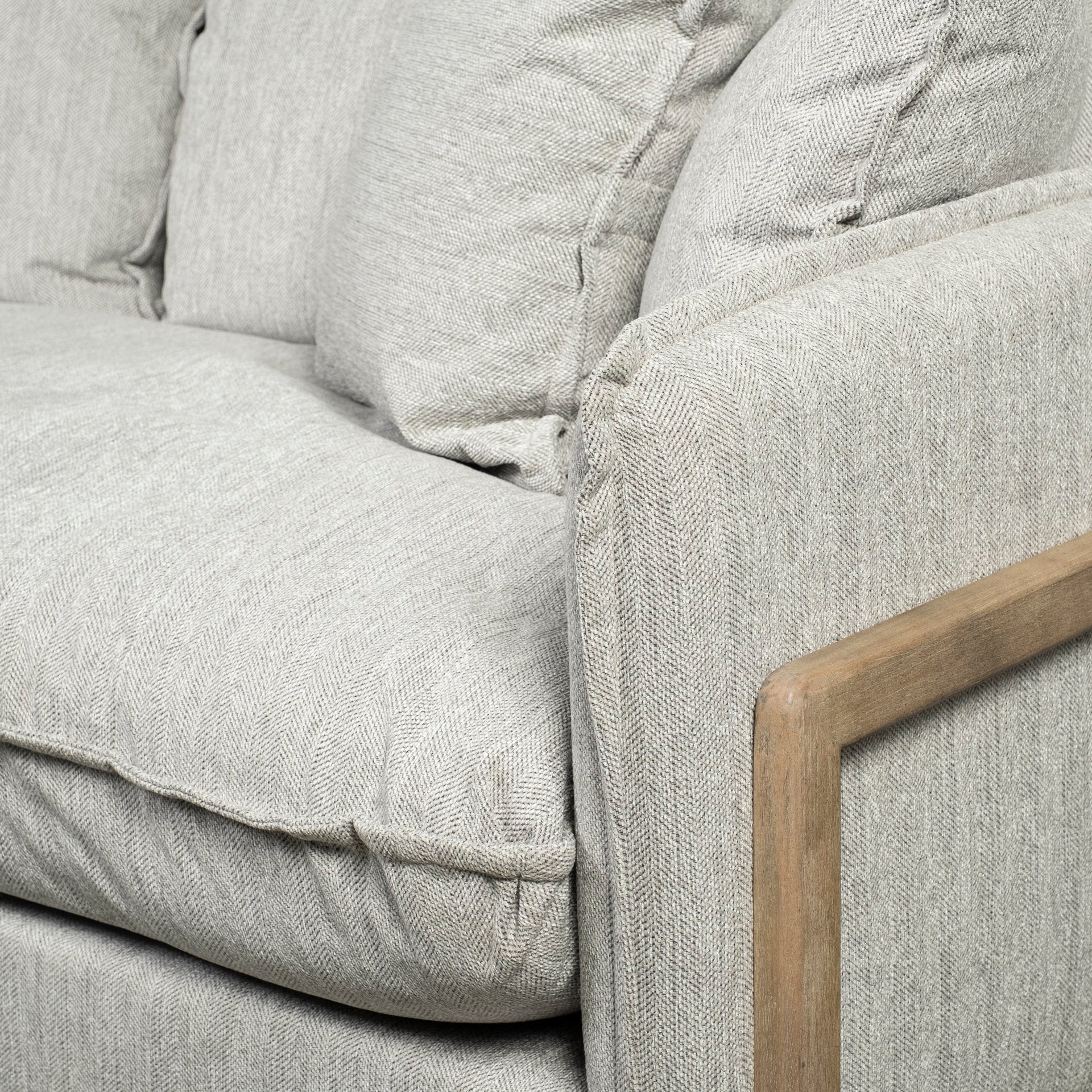 Roy I 84" Frost Gray Upholstered Three Seater Sofa