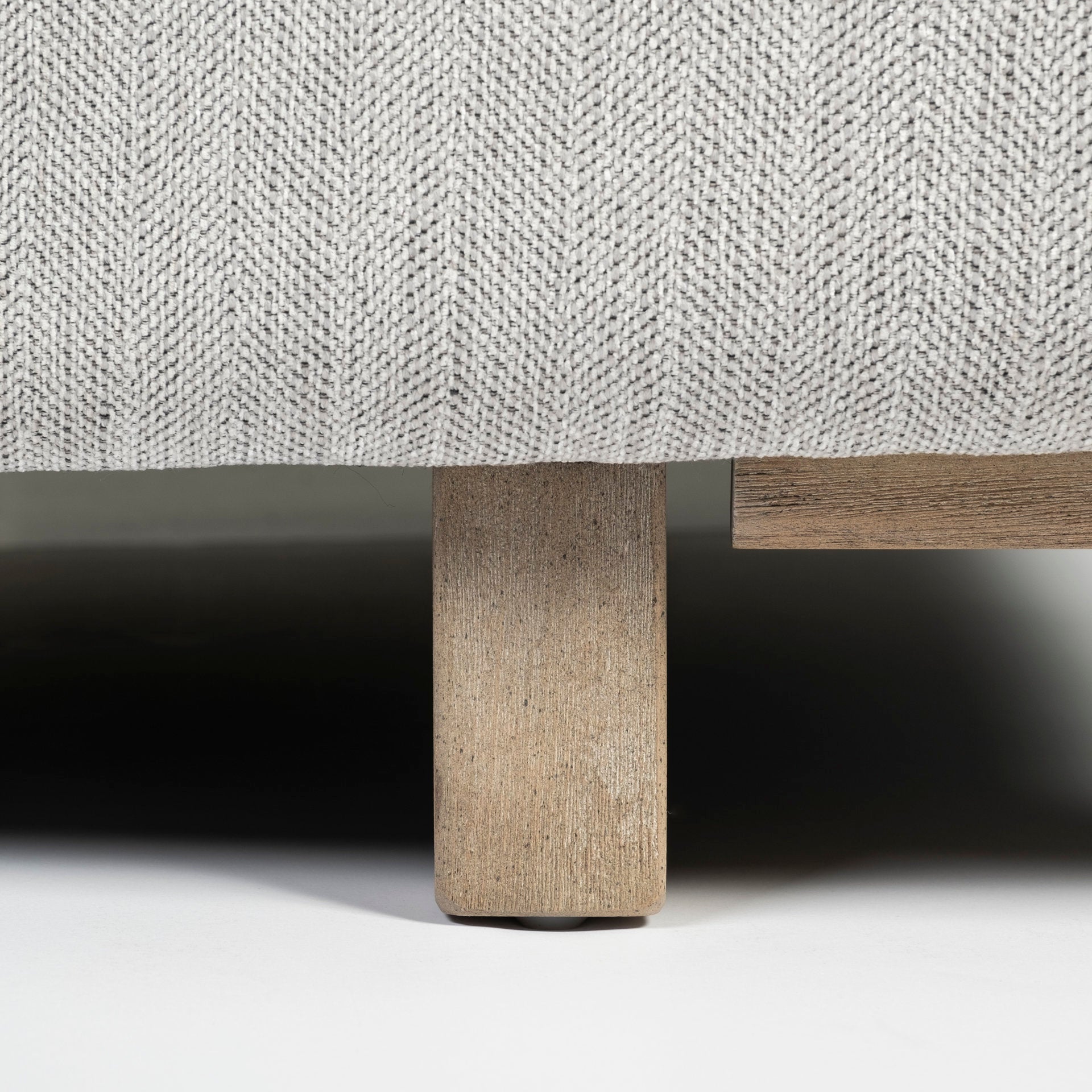 Roy II Frost Gray Upholstered and Brown Wood Frame Arm Chair