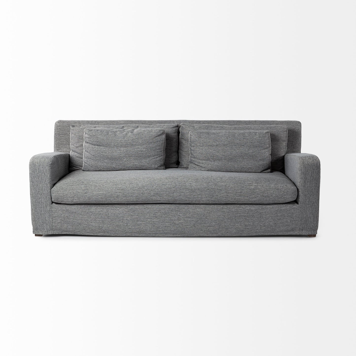 Denly II 92.5W Casterock Gray Slipcover Three Seater Sofa