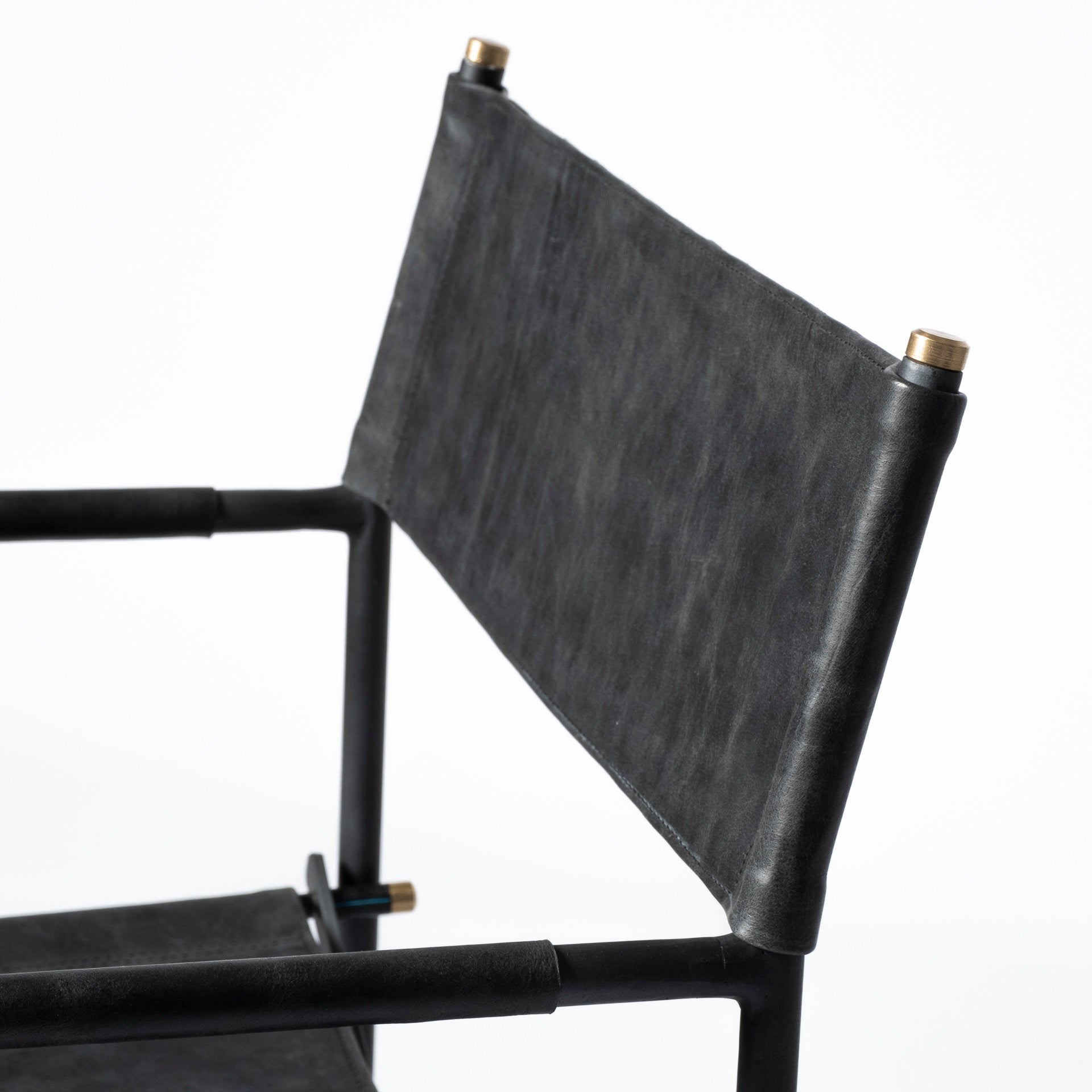 Direttore Dining Chair Black Leather | Black Metal - dining-chairs