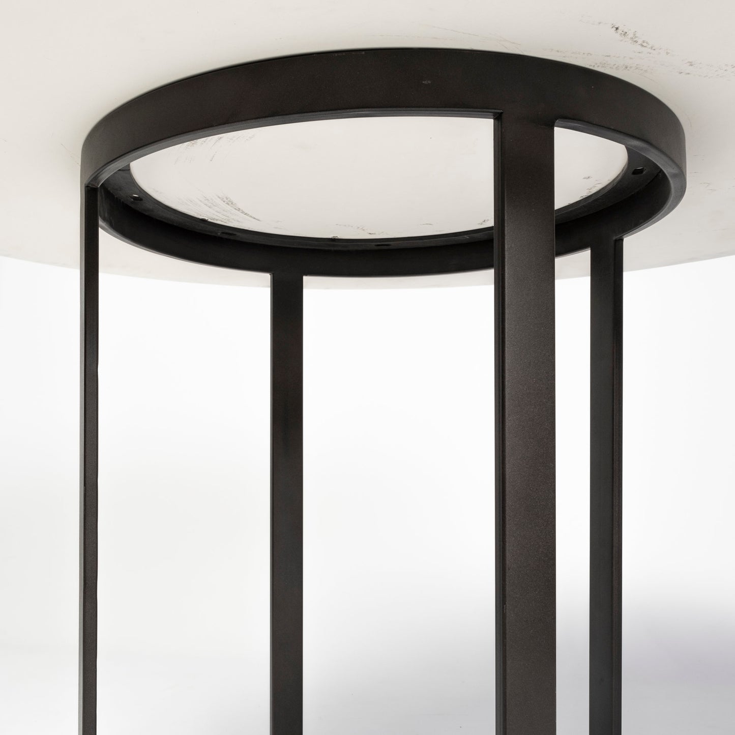 Tanner Dining Table White Marble | Black Metal | Round - dining-table