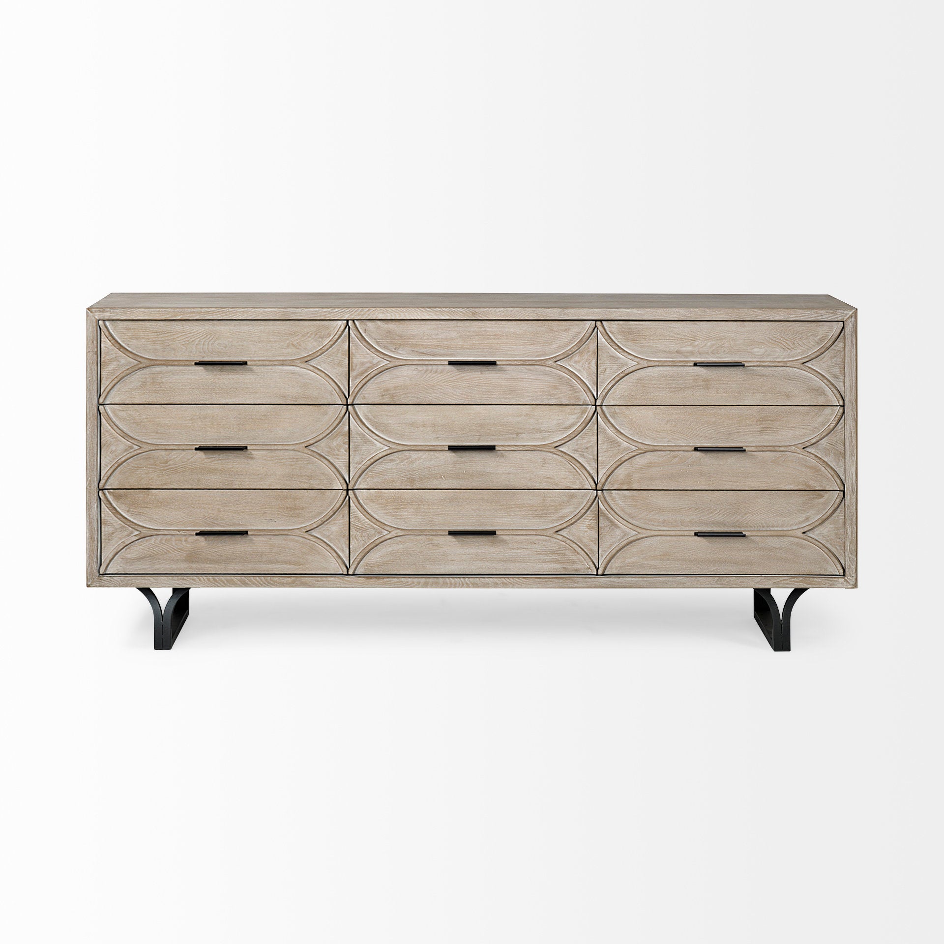 Giselle Sideboard Brown Wood | Black Metal - sideboards-and-buffets