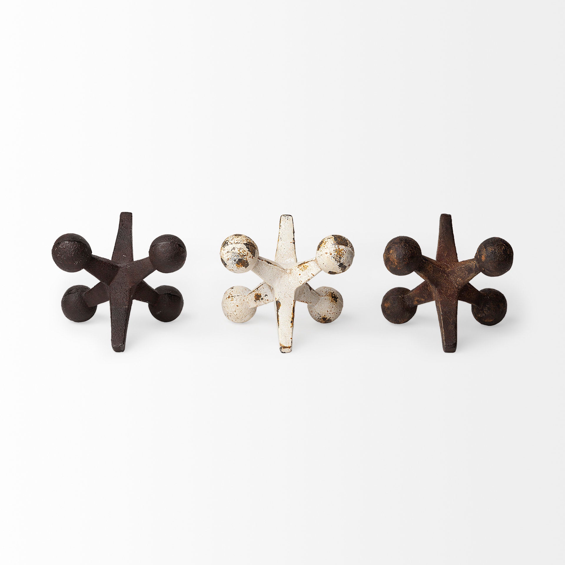 Jax Set of 3 8L x 7W Cast Iron Metal Jacks
