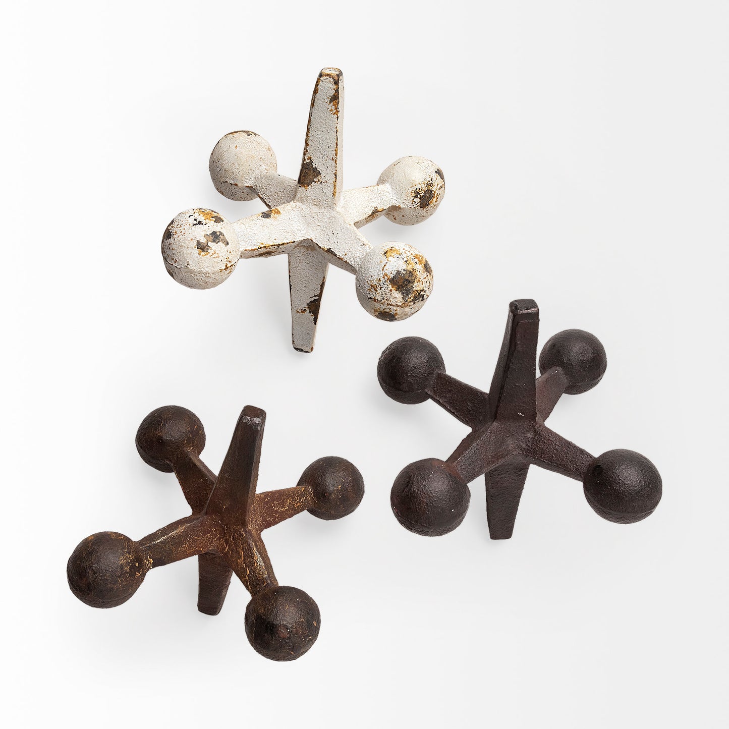 Jax Set of 3 8L x 7W Cast Iron Metal Jacks