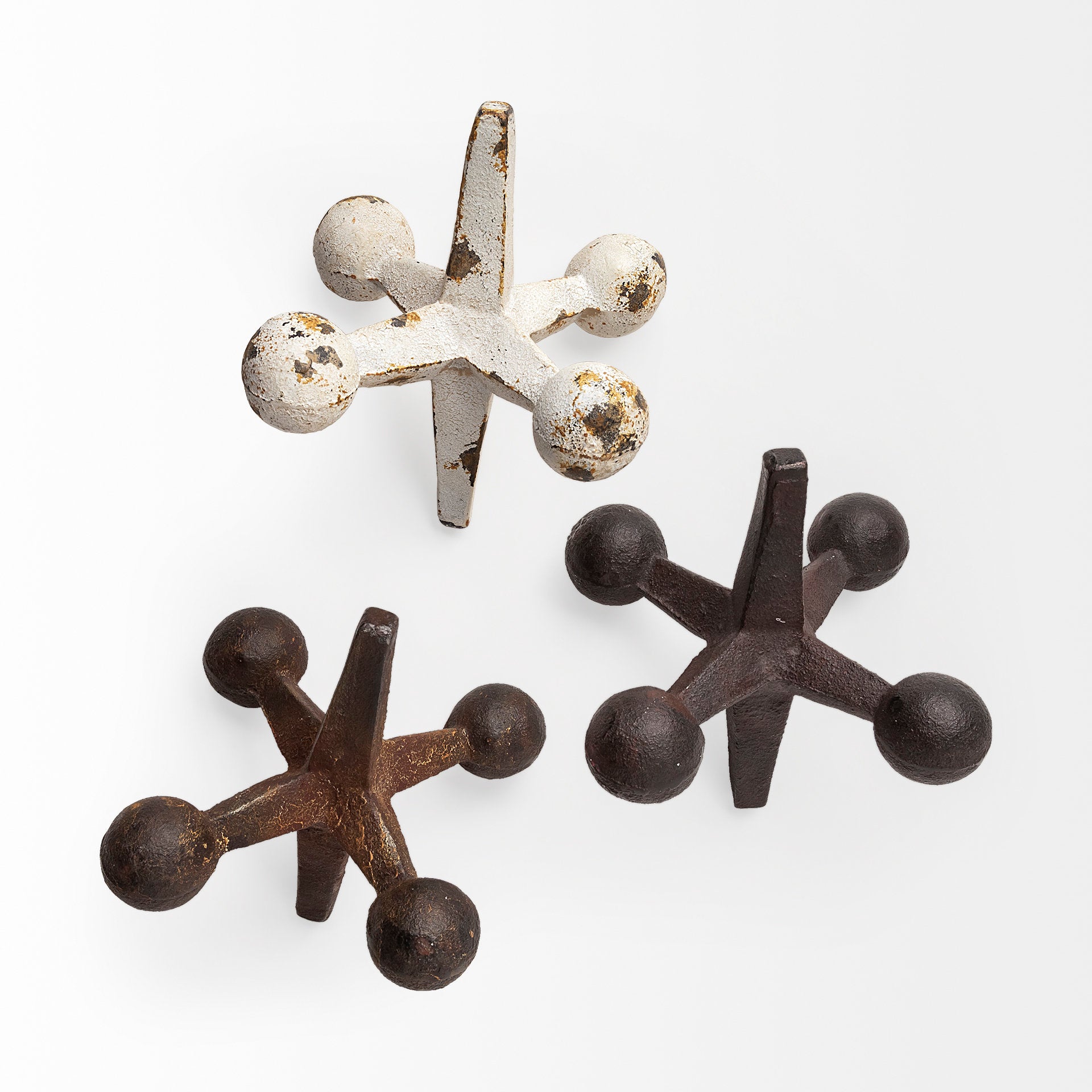 Jax Set of 3 8L x 7W Cast Iron Metal Jacks