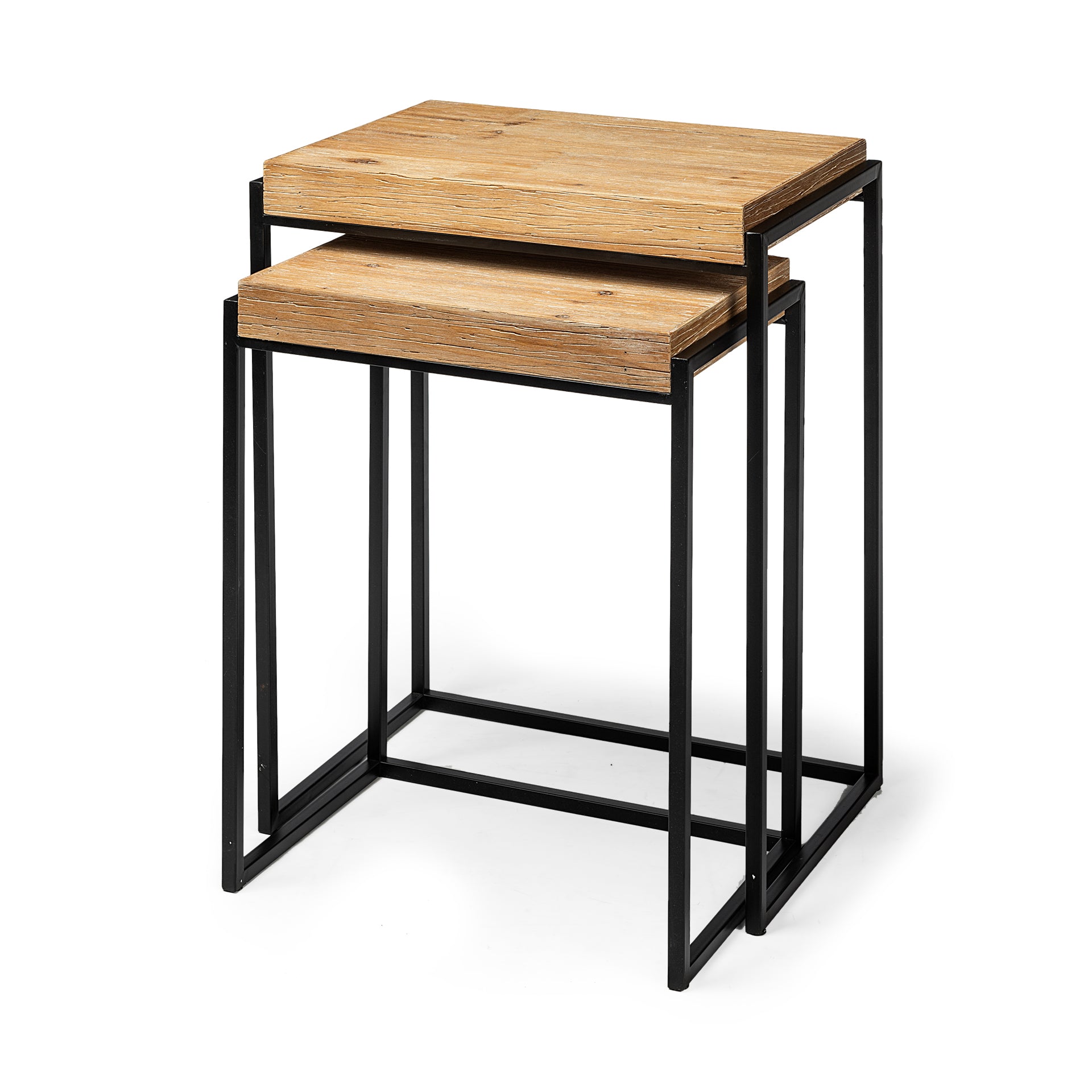 Karissa Accent Table Brown Wood | Black Metal - accent-tables