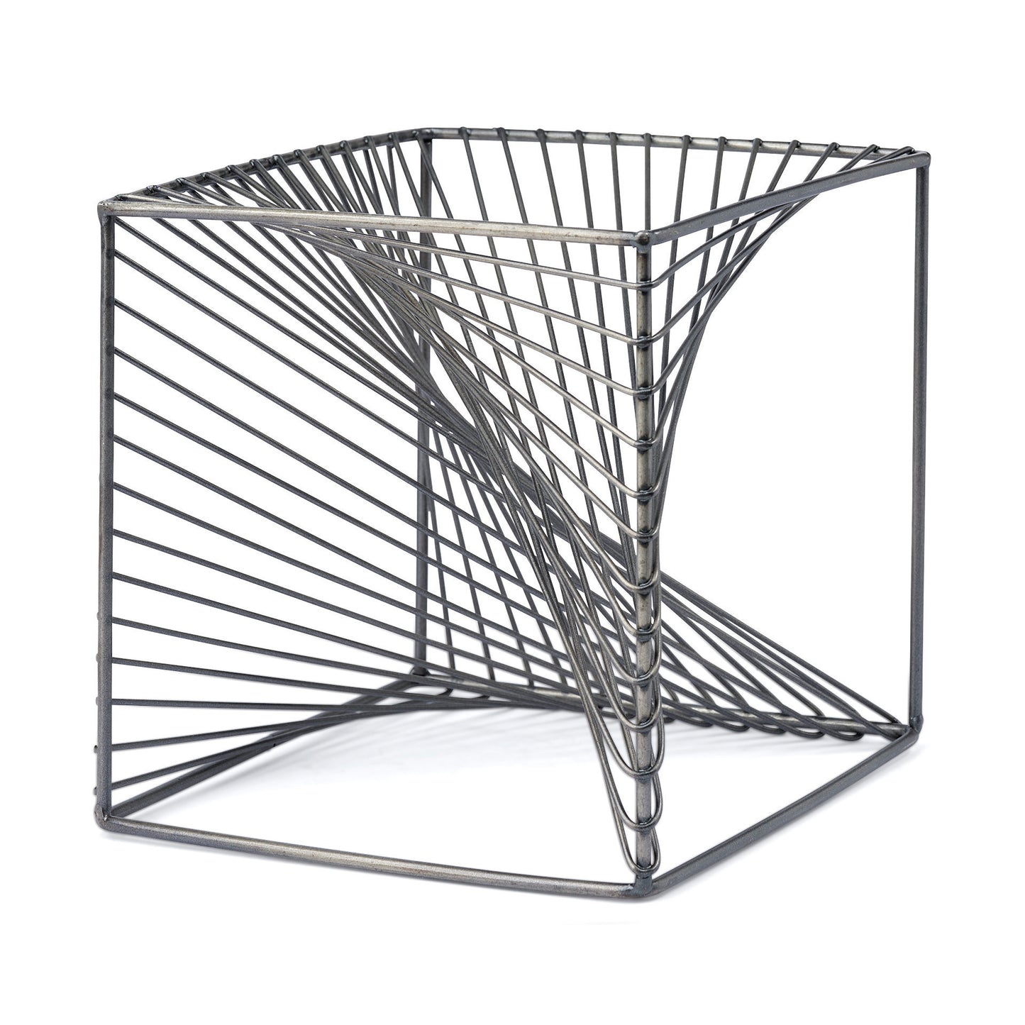 Rochon 8L x 8W Gray Metal Decorative Cube