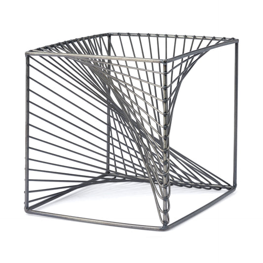 Rochon 8L x 8W Gray Metal Decorative Cube