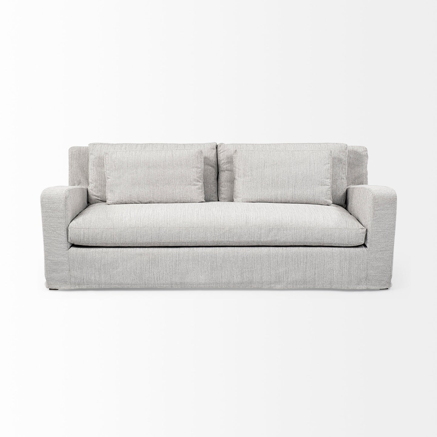 Denly II 92.5W Frost Gray Slipcover Three Seater Sofa