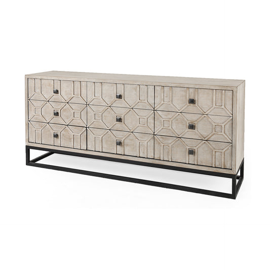 Genevieve Sideboard Brown Wood | Black Metal - sideboards-and-buffets