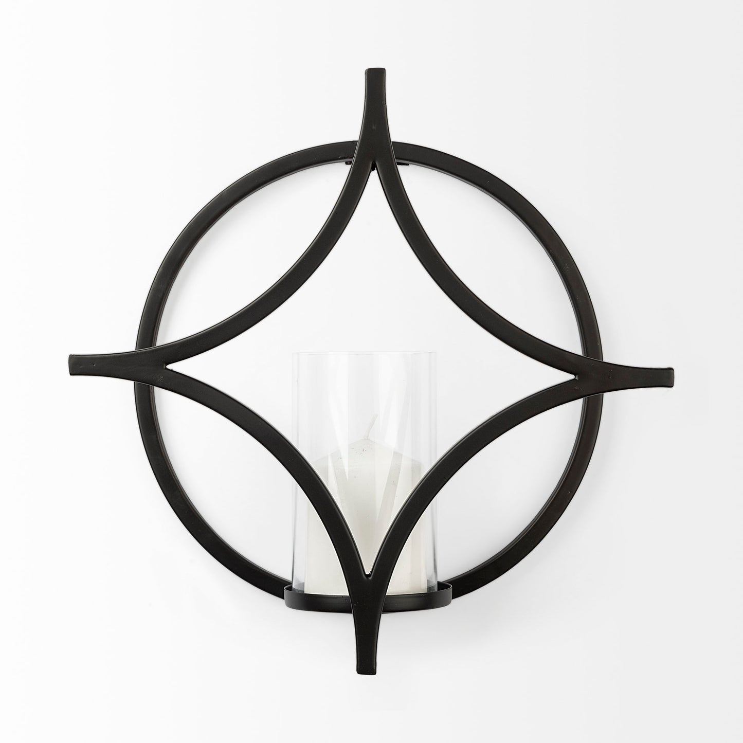 Lyra Wall Candle Holder Black Metal | Star - wall-candle-holders