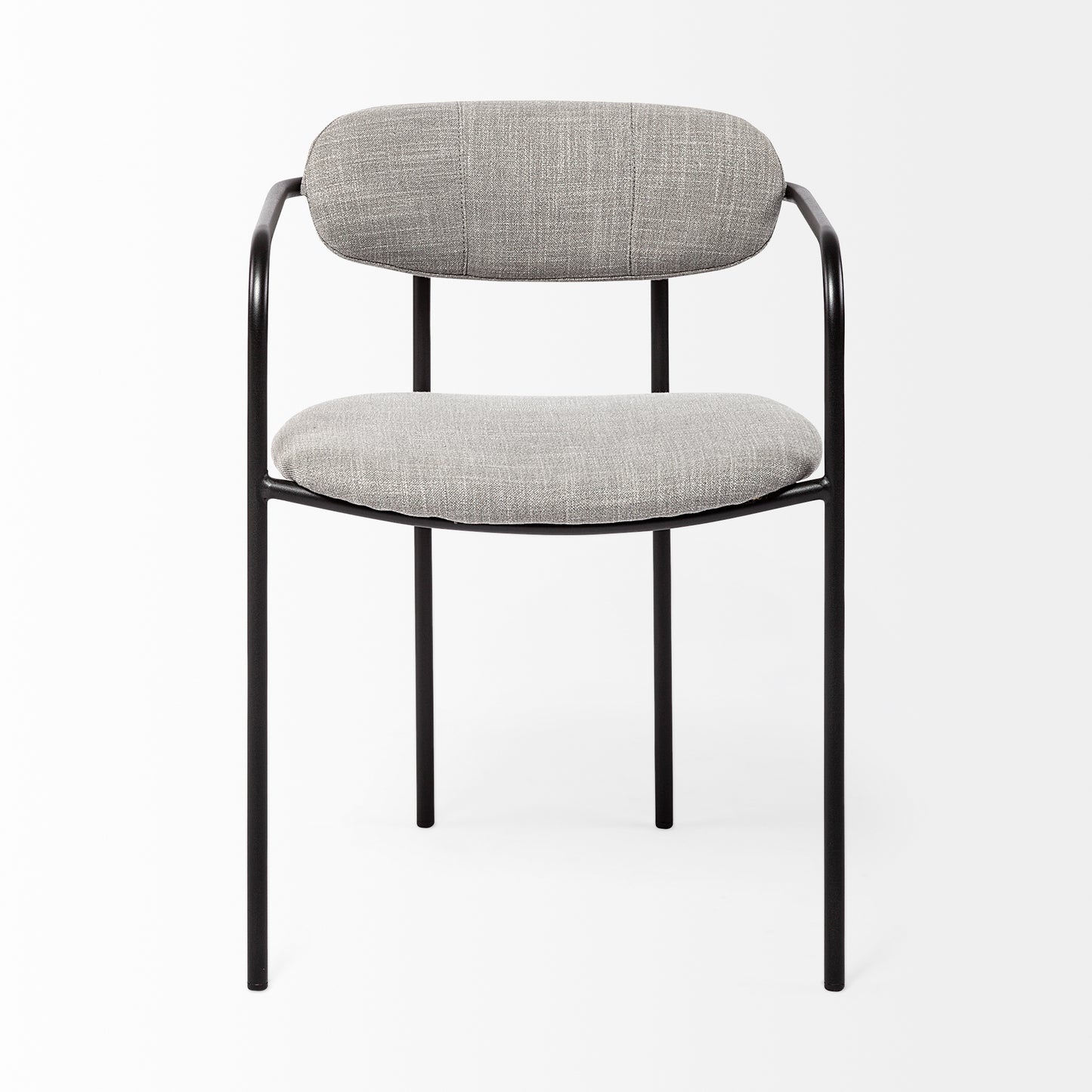 Parker Dining Chair Gray Fabric | Black Metal - dining-chairs