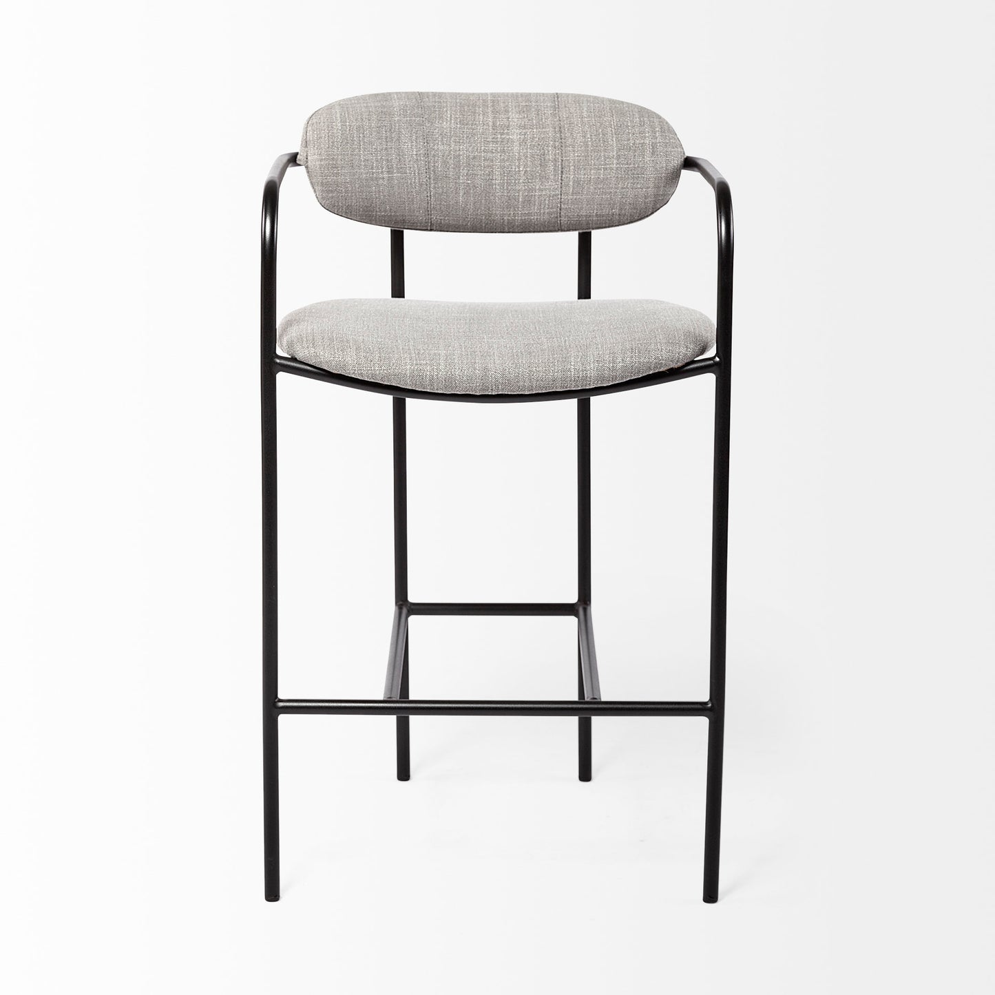 Parker Bar Counter Stool Gray Fabric | Black Metal | Counter - bar-stools