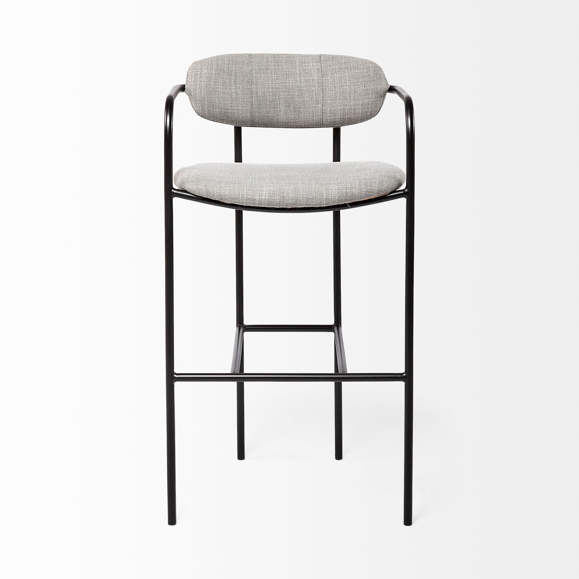Parker Upholstered Seat Bar Counter Stool Gray Fabric | Black Metal | Bar - bar-stools