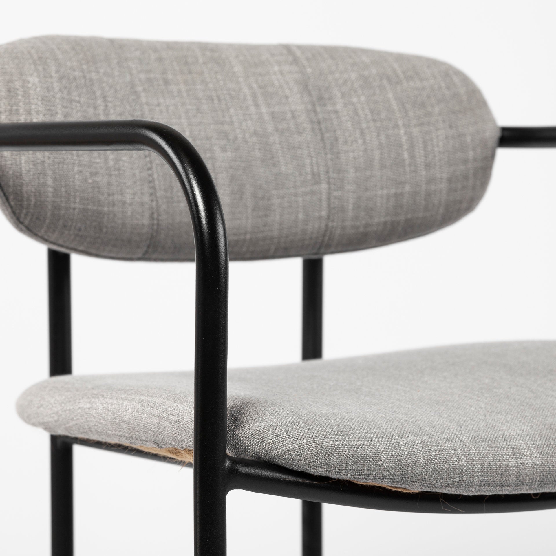 Parker Upholstered Seat Bar Counter Stool Gray Fabric | Black Metal | Bar - bar-stools