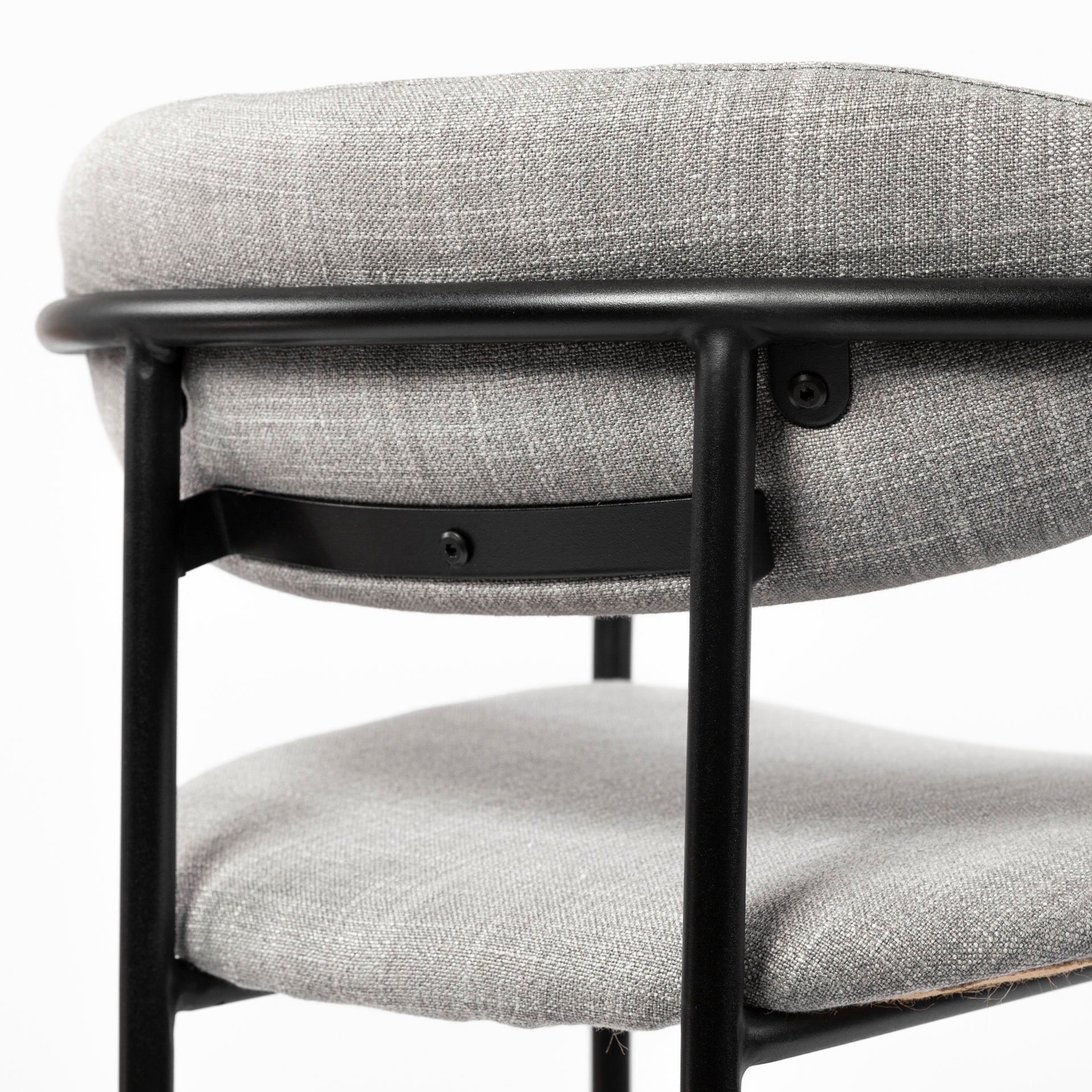 Parker Upholstered Seat Bar Counter Stool Gray Fabric | Black Metal | Bar - bar-stools