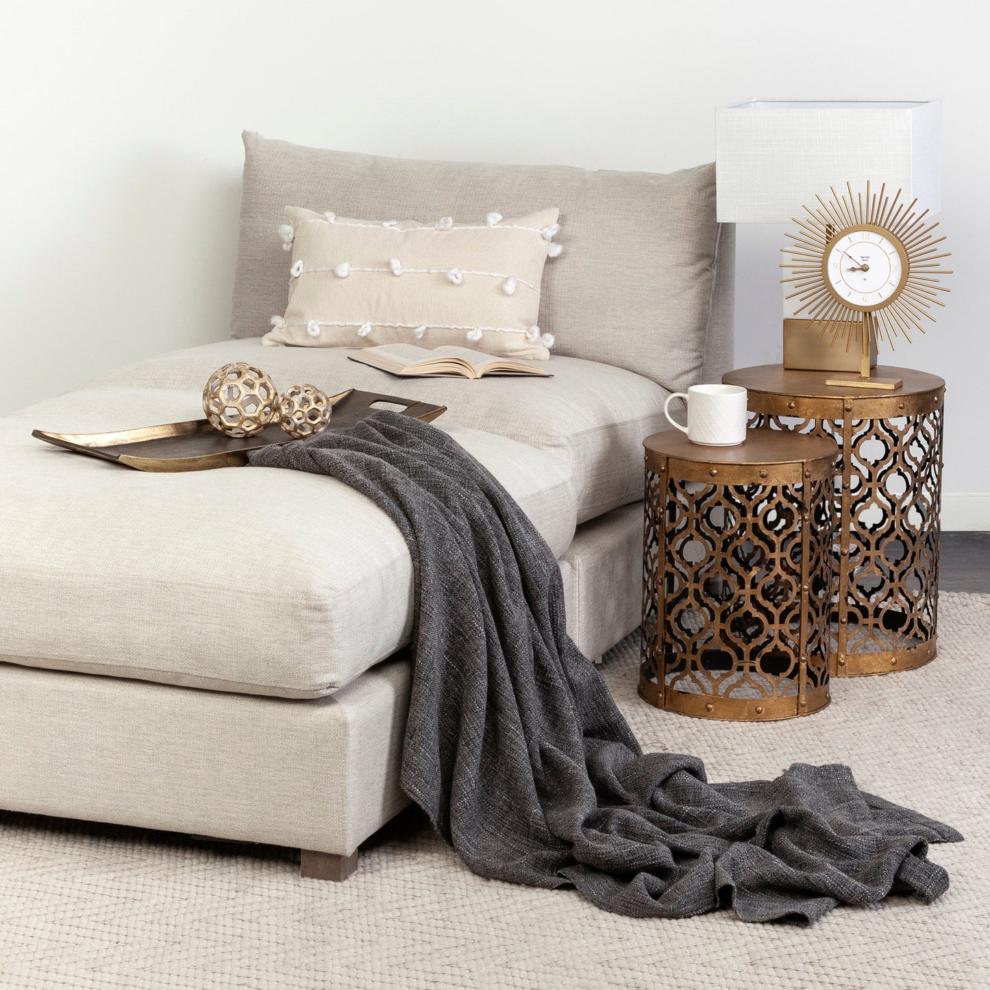 Erica 13x21 Cream With White Detail Pillow Cover