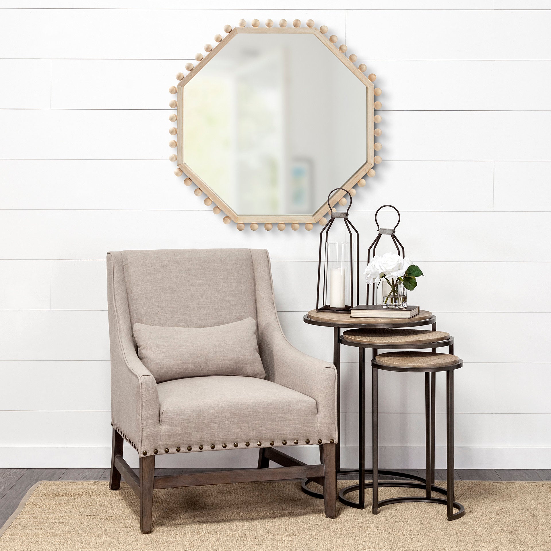 Torquay Wall Mirror Natural Wood | Octagon - wall-mirrors-grouped