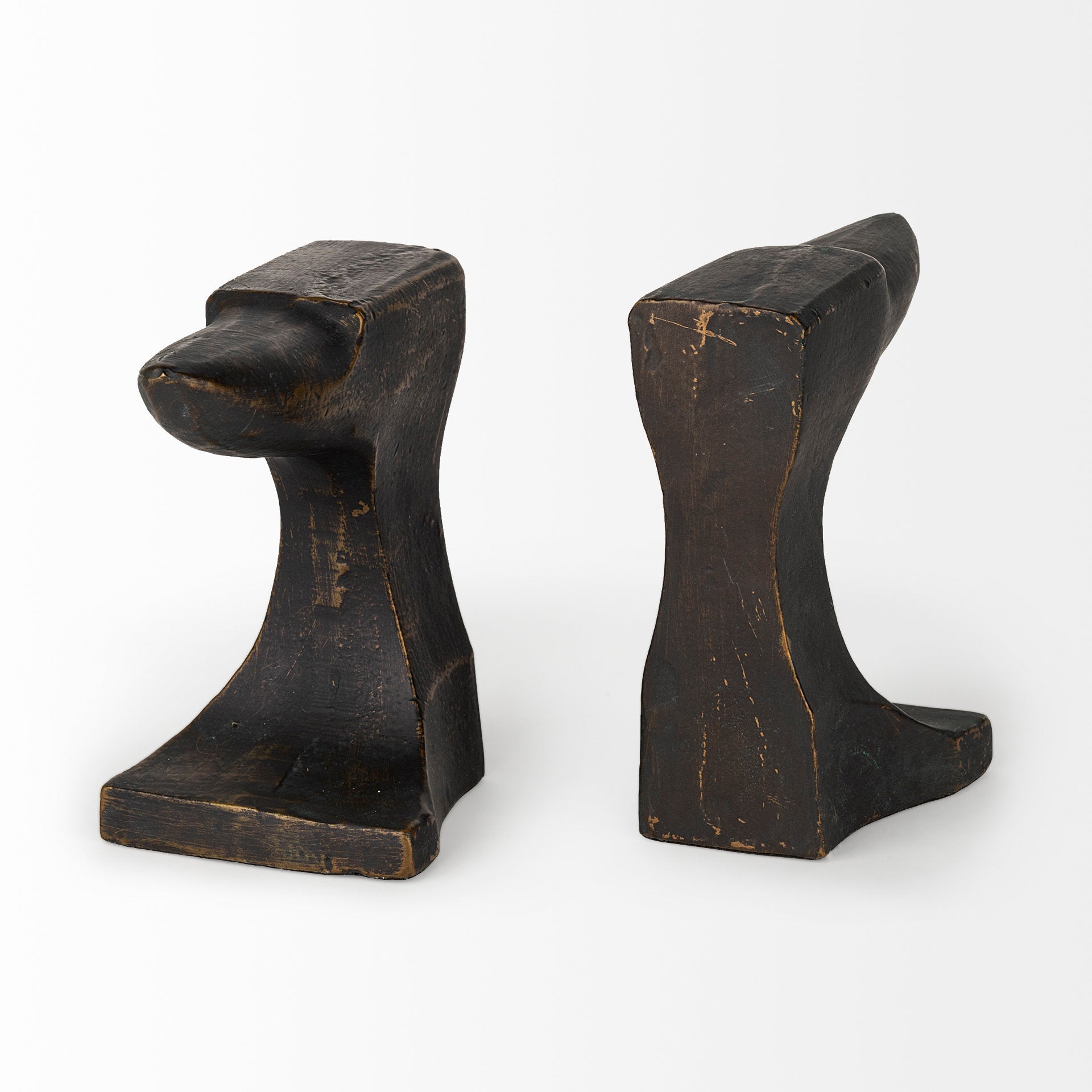 Anvilia (Set of 2) 12L x 4W Black With Gold Accents Anvil Shaped Bookends