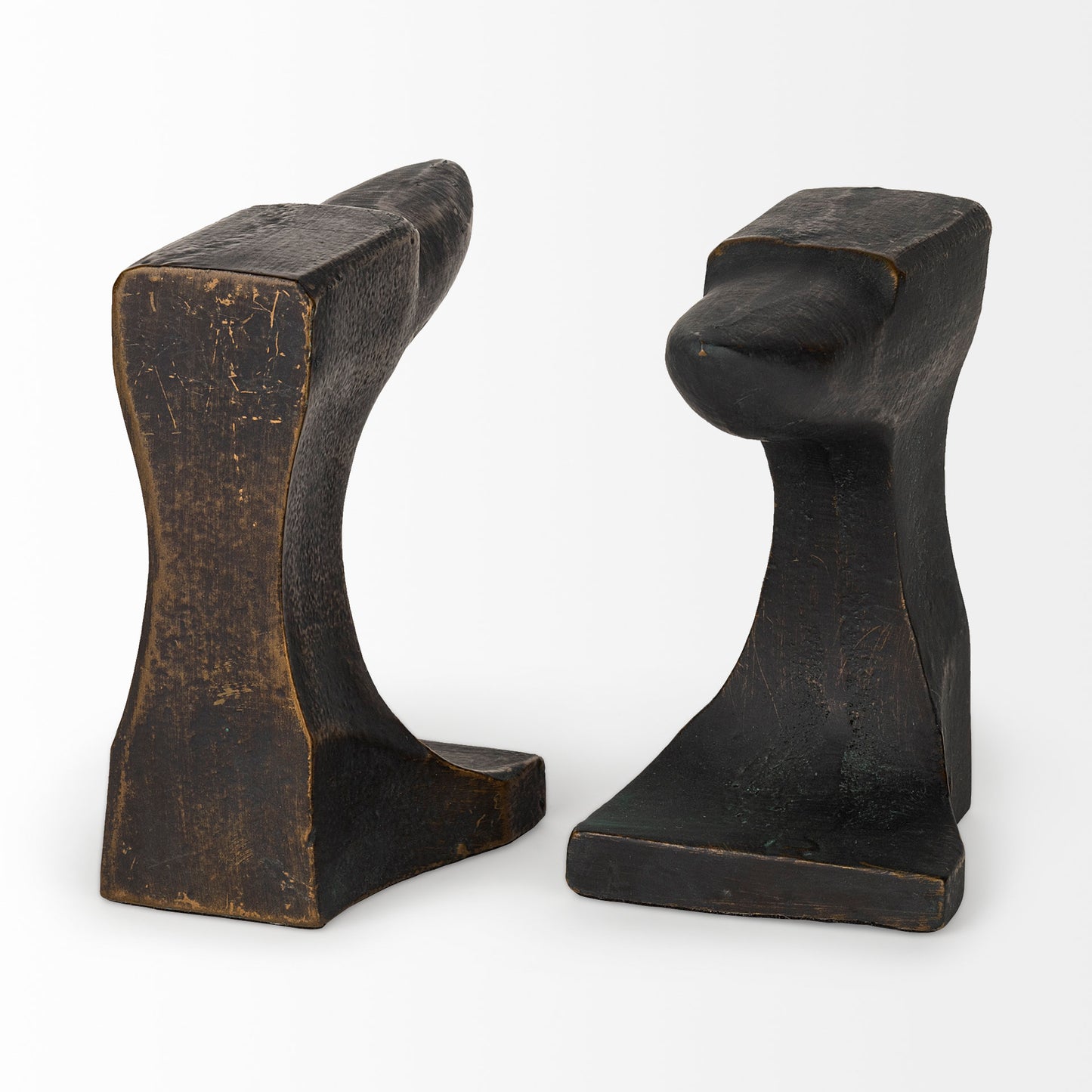 Anvilia (Set of 2) 12L x 4W Black With Gold Accents Anvil Shaped Bookends