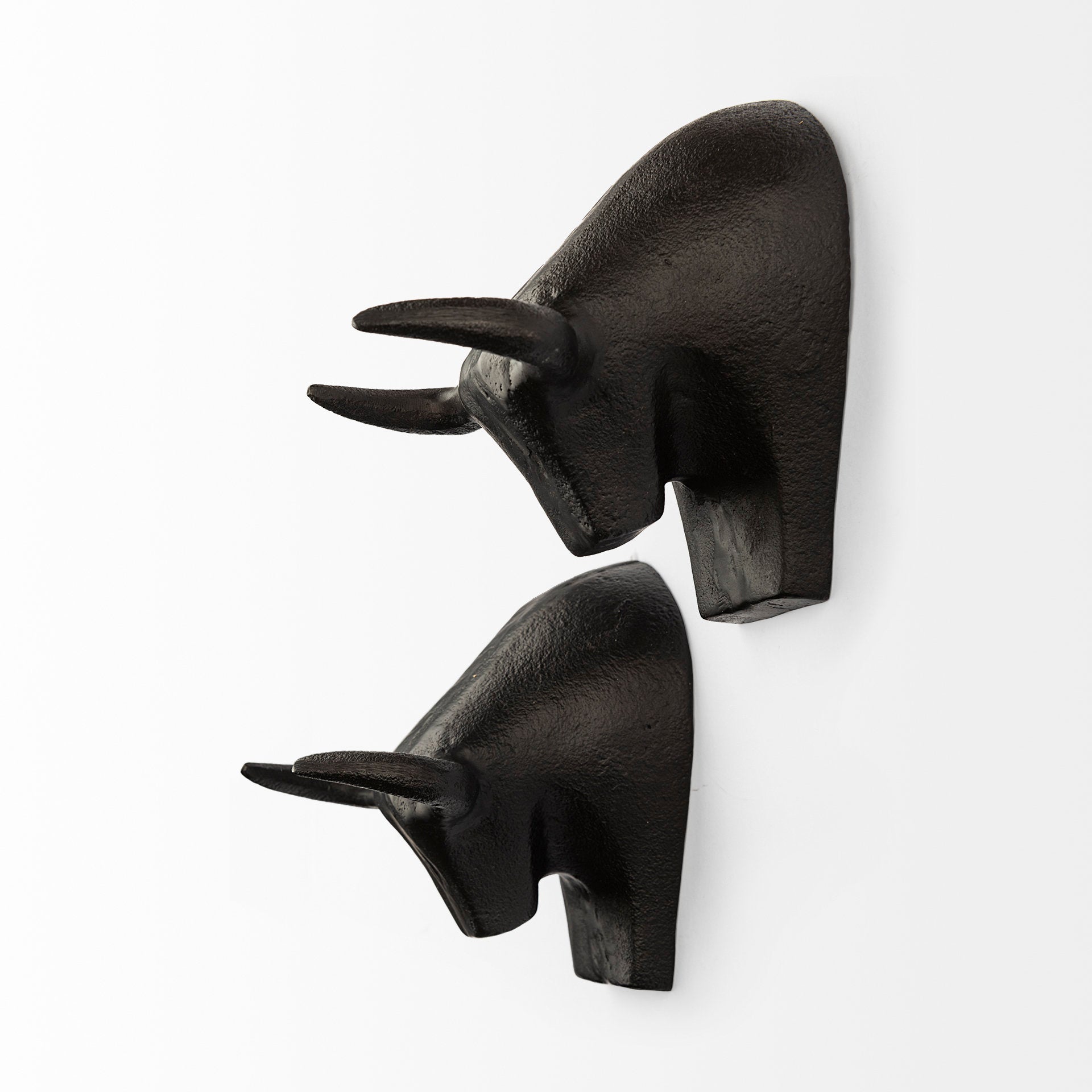 Tauro IV (Set of 2) Black Cast Aluminum Raging Bull Wall Decor