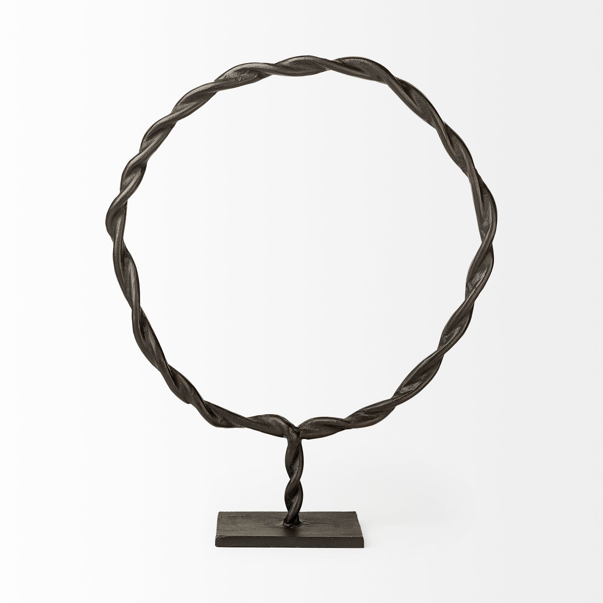 Rizwan (Large) Black Aluminum Braided Circular Object