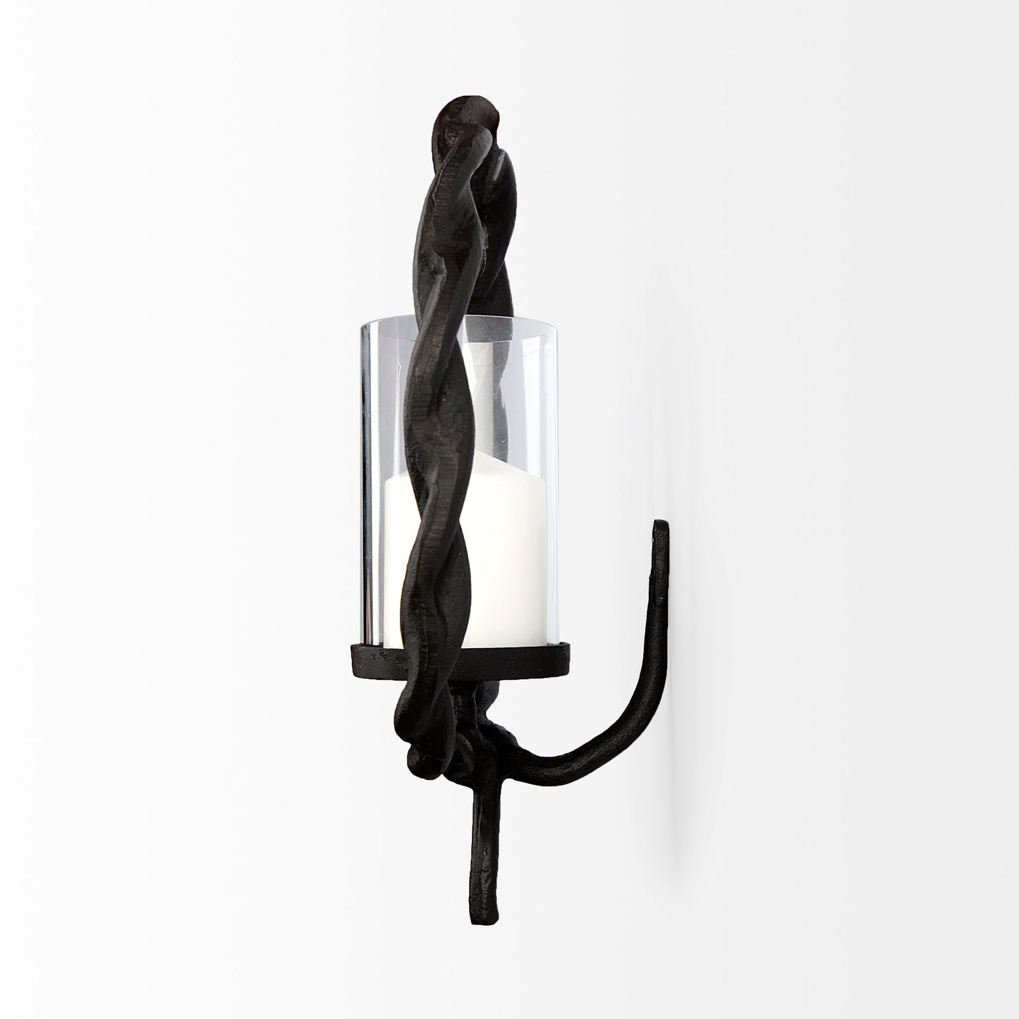 Rizwan Wall Candle Holder Black Aluminum - wall-candle-holders