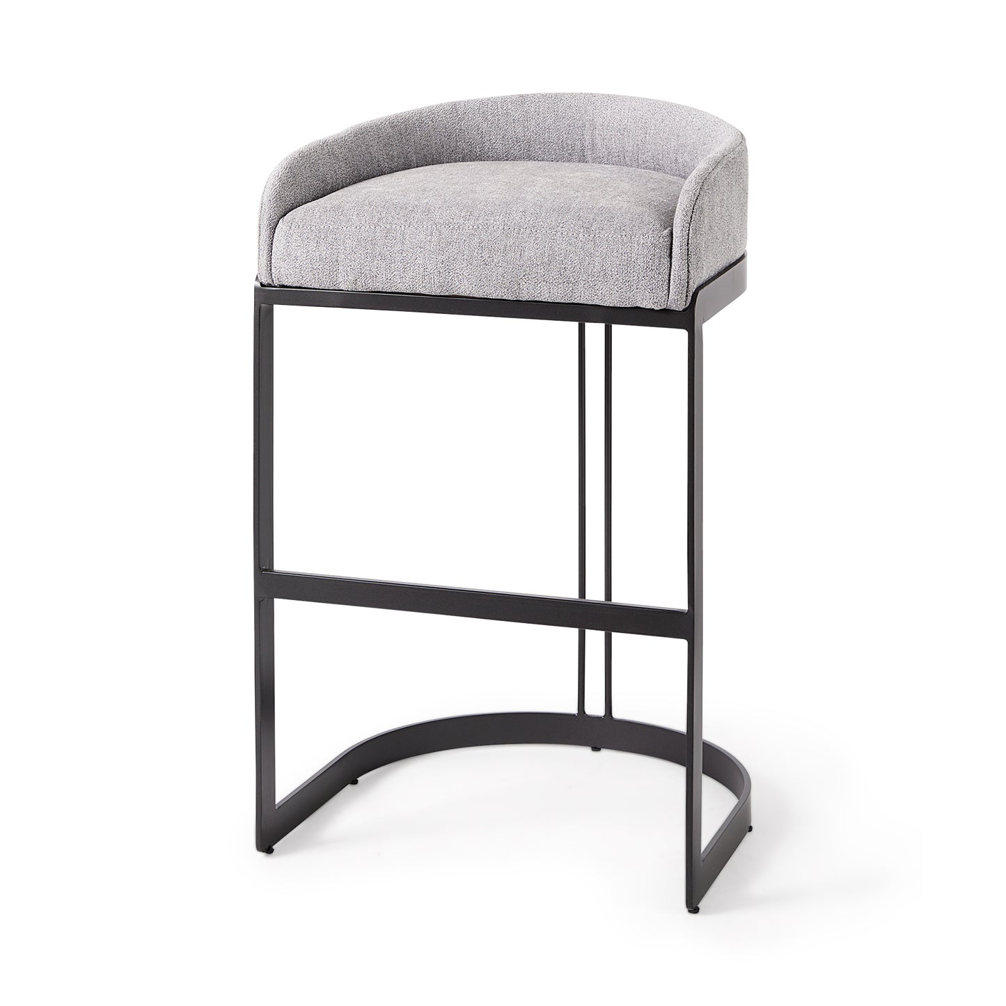 Hollyfield Bar Counter Stool Gray Fabric | Gray Metal | Bar - bar-stools