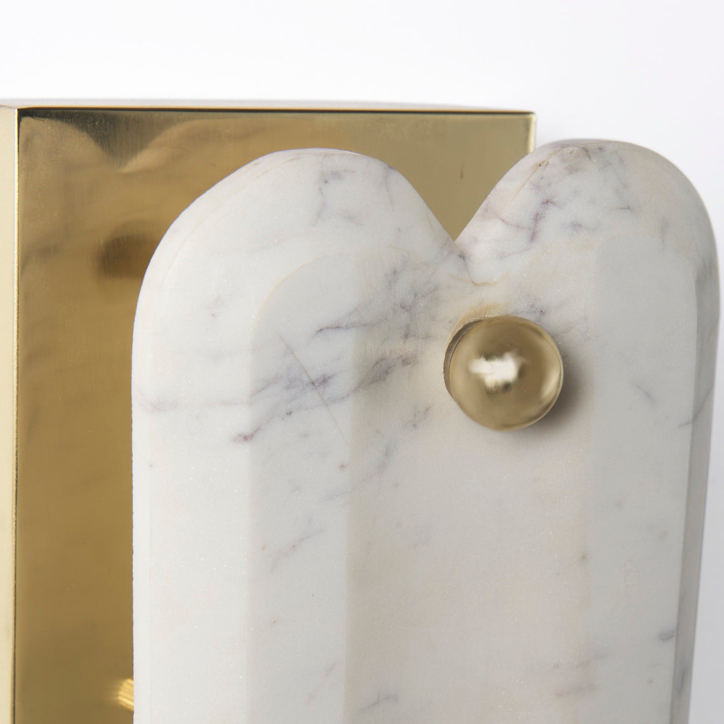 Stein Wall Sconce Gold Metal | White Marble - wall-fixtures