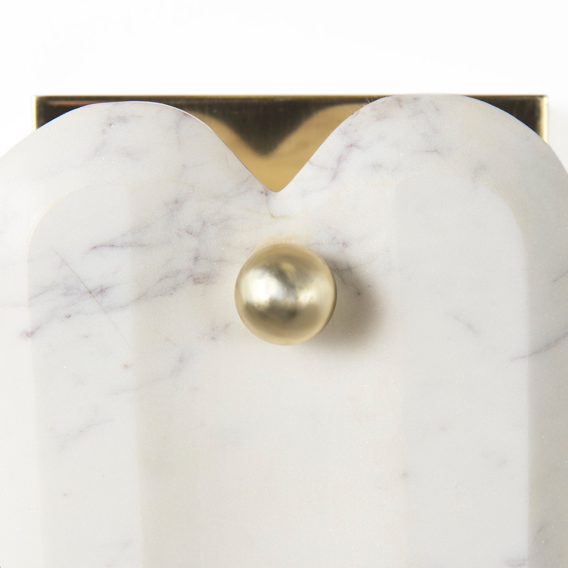 Stein Wall Sconce Gold Metal | White Marble - wall-fixtures