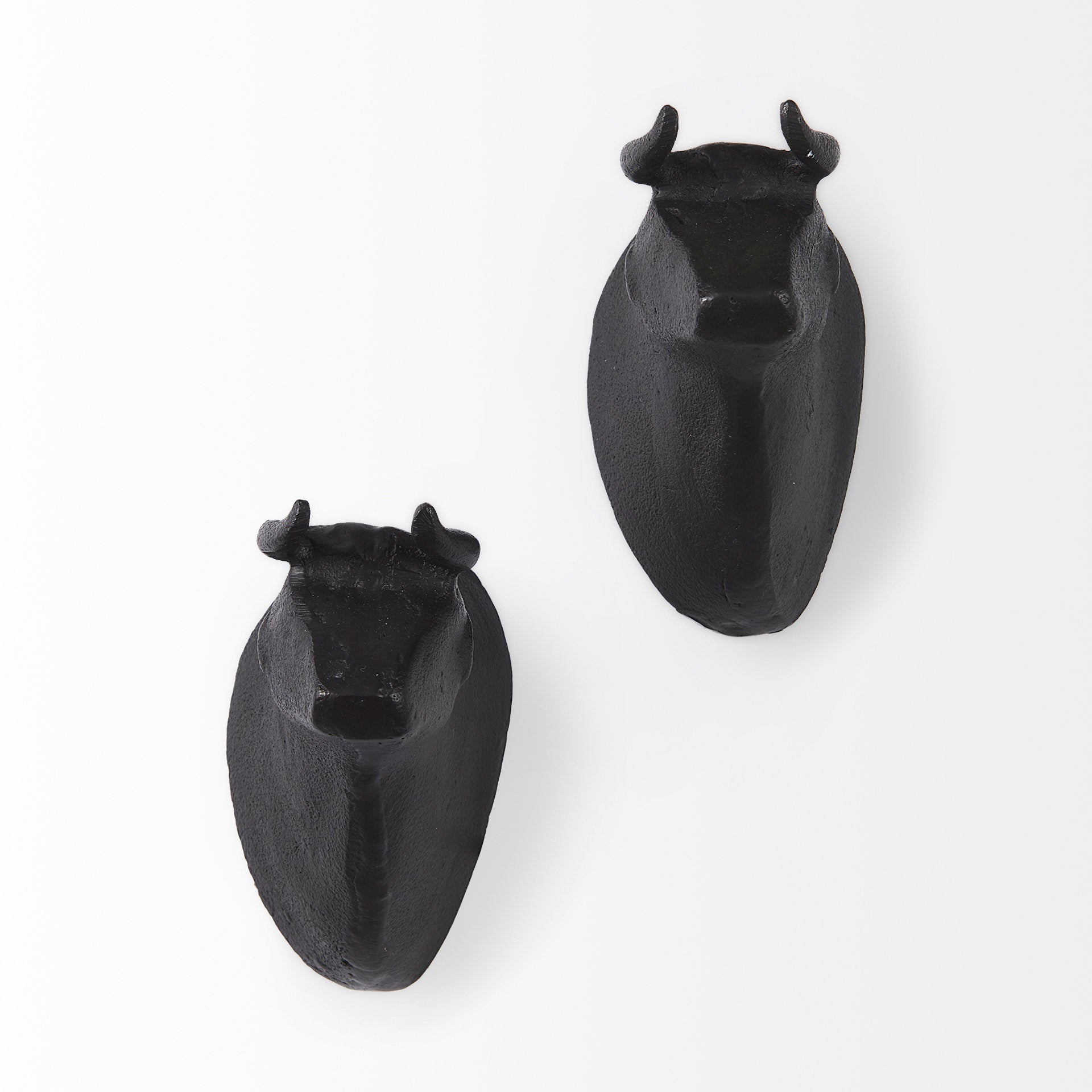 Taurus IV (Set of 2) Black Cast Aluminum Bull Wall Decor