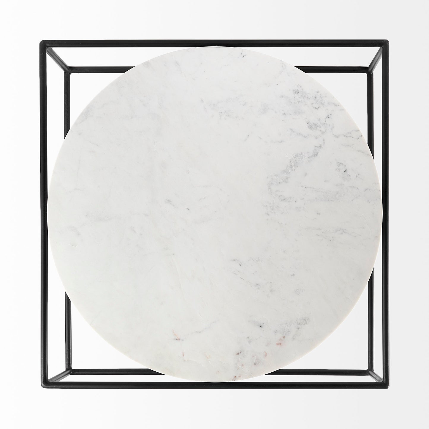 Austen Coffee Table White Marble | Black Metal