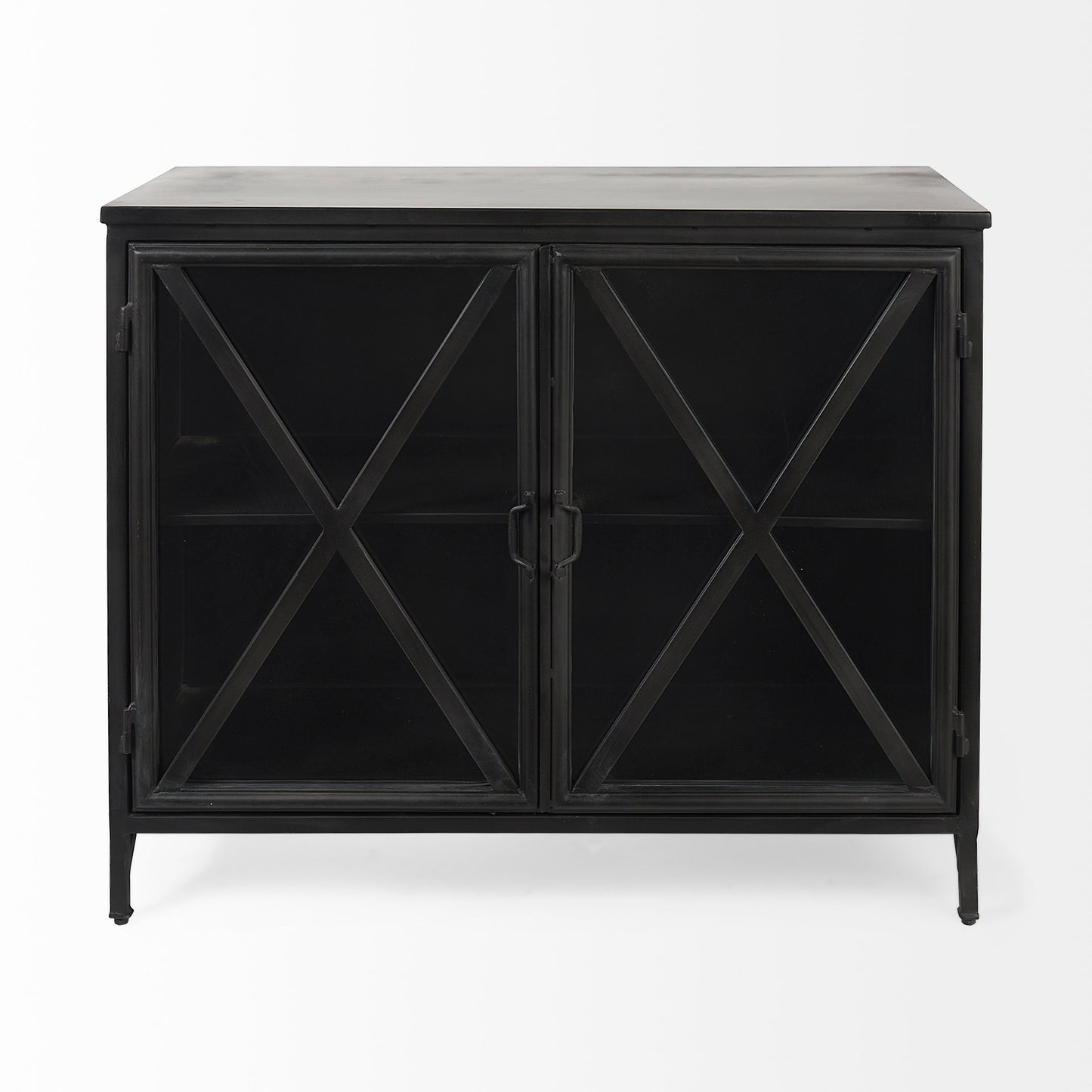 Poppy Accent Cabinet Black Metal | Glass - acc-chest-cabinets