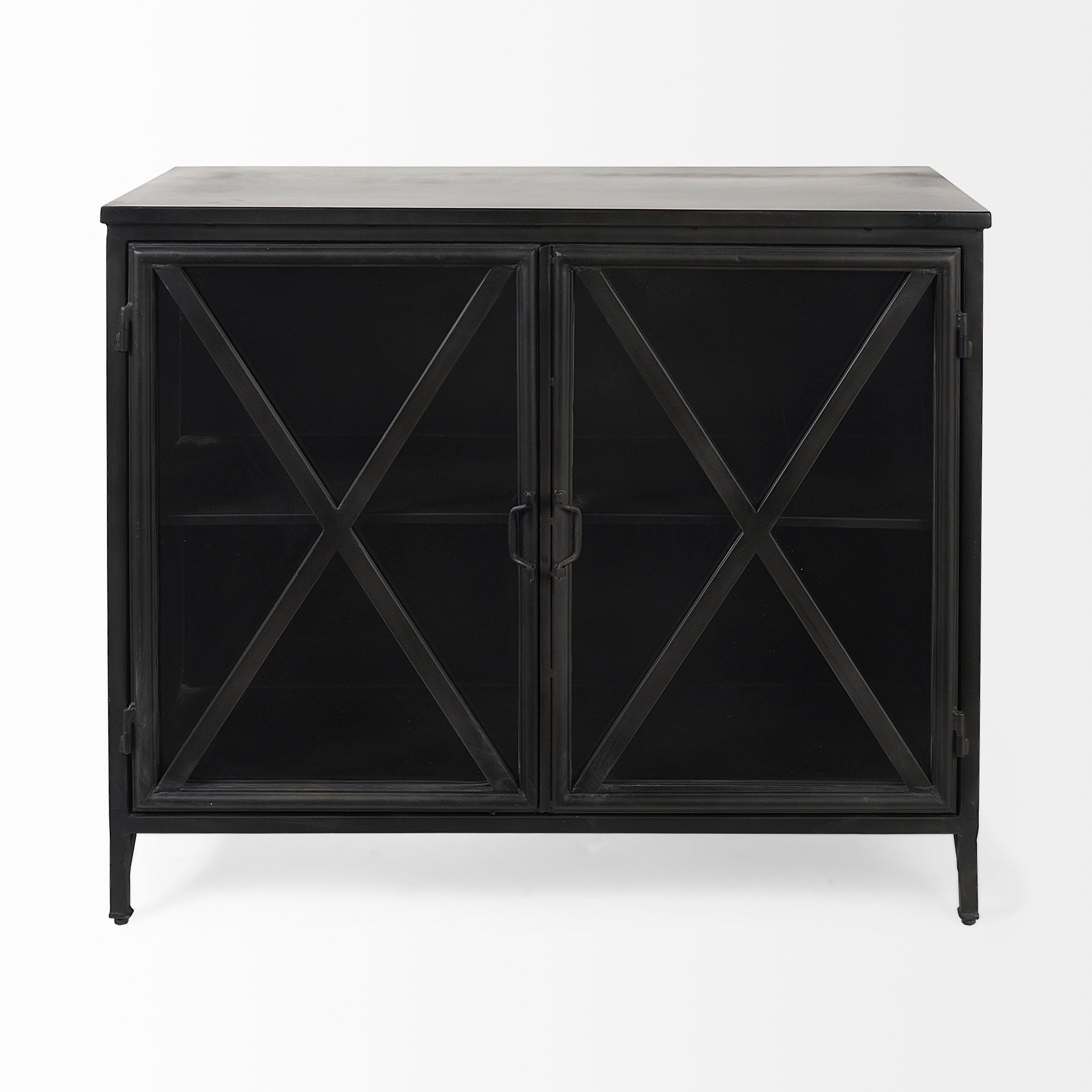 Poppy Accent Cabinet Black Metal | Glass - acc-chest-cabinets
