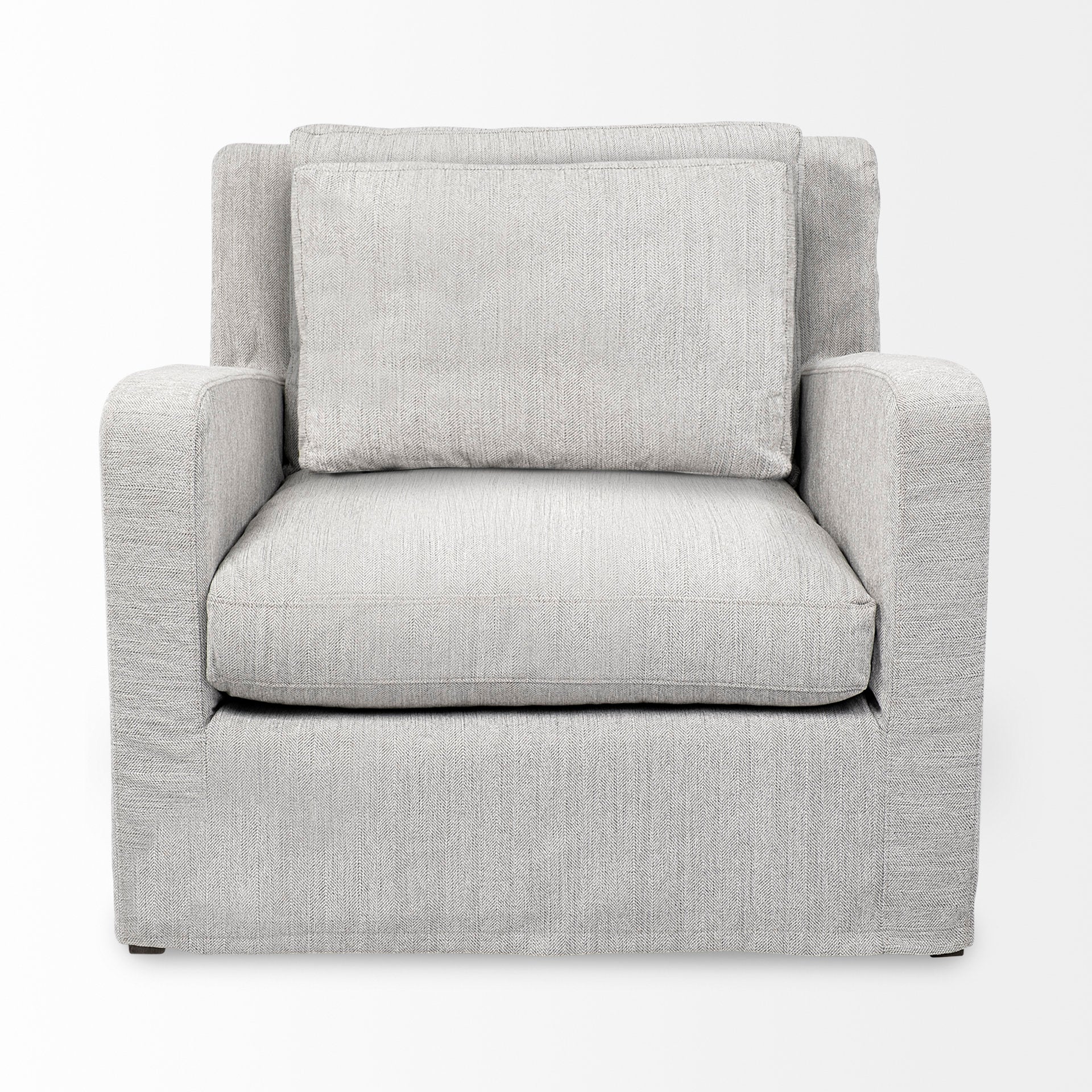 Denly III 38 X 38.25 X 34.5 Frost Gray Slipcover Upholstered Arm Chair